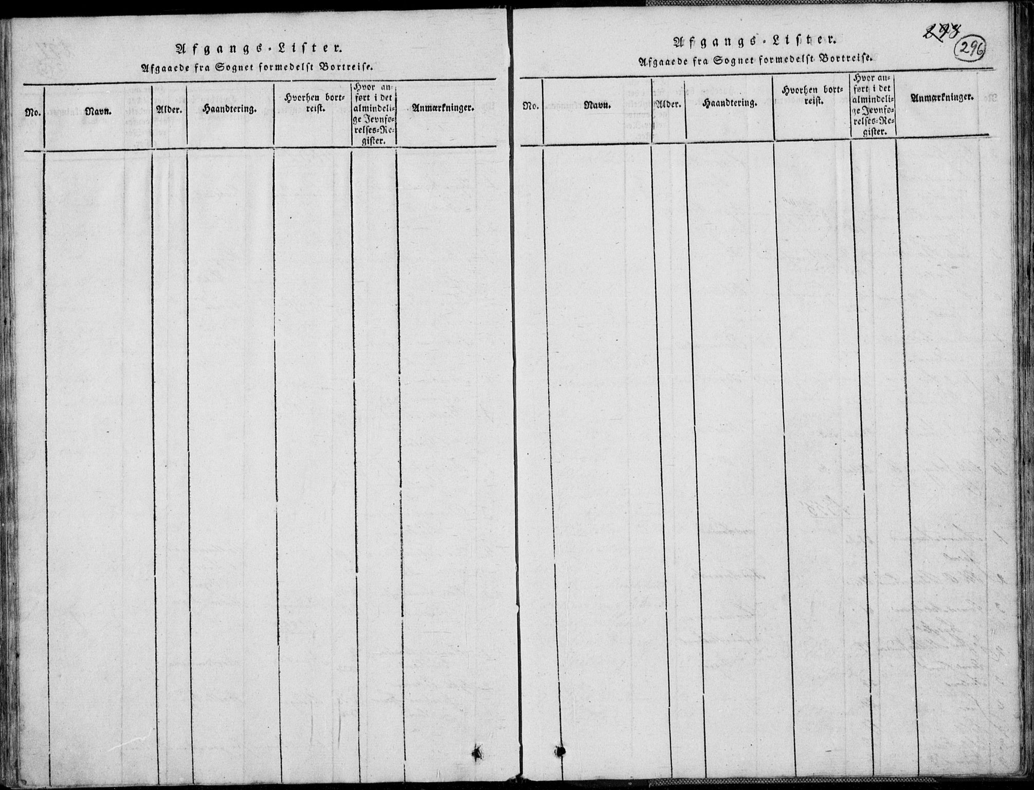 Nord-Audnedal sokneprestkontor, AV/SAK-1111-0032/F/Fb/Fbb/L0001: Parish register (copy) no. B 1, 1816-1858, p. 296