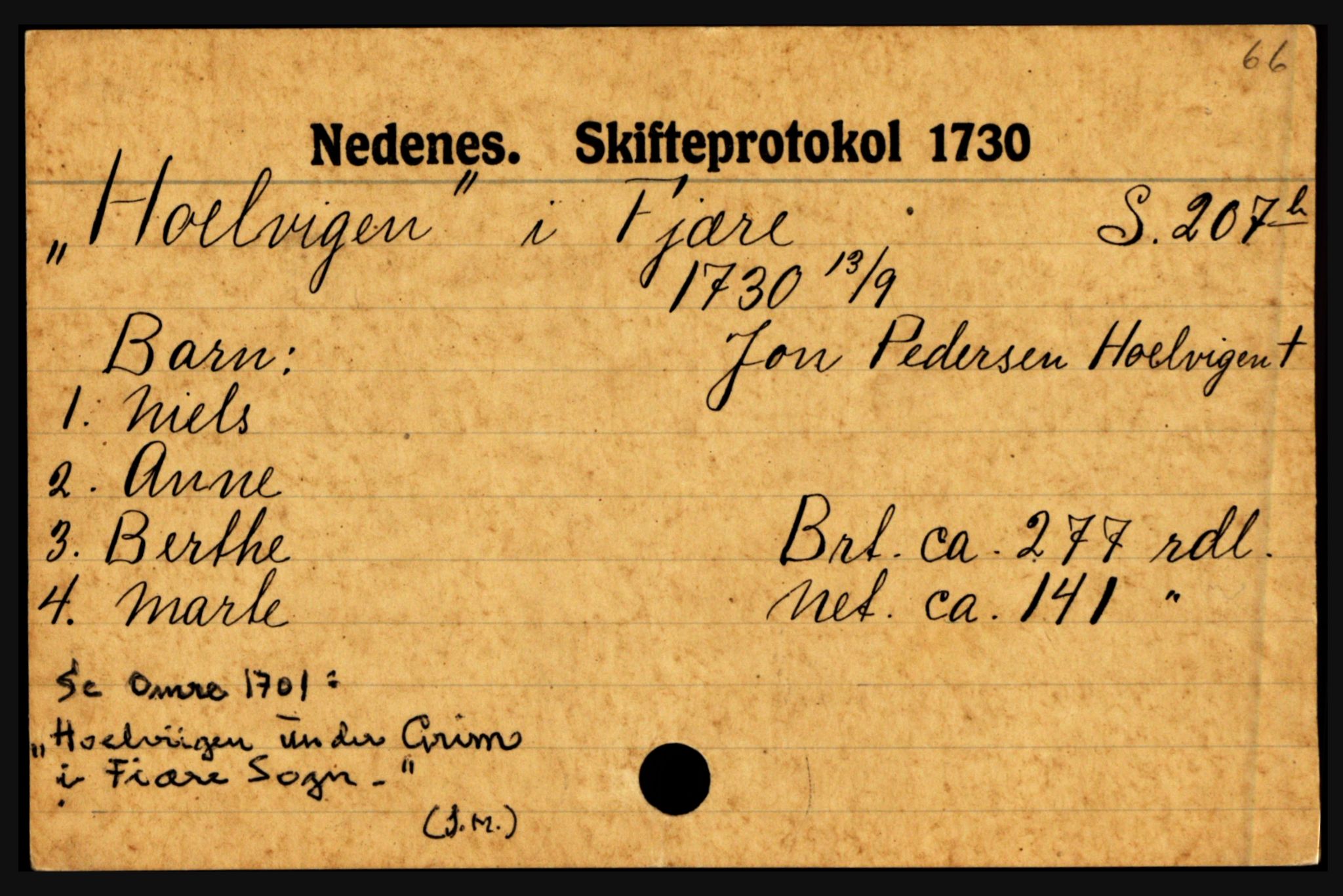 Nedenes sorenskriveri før 1824, AV/SAK-1221-0007/H, p. 12759