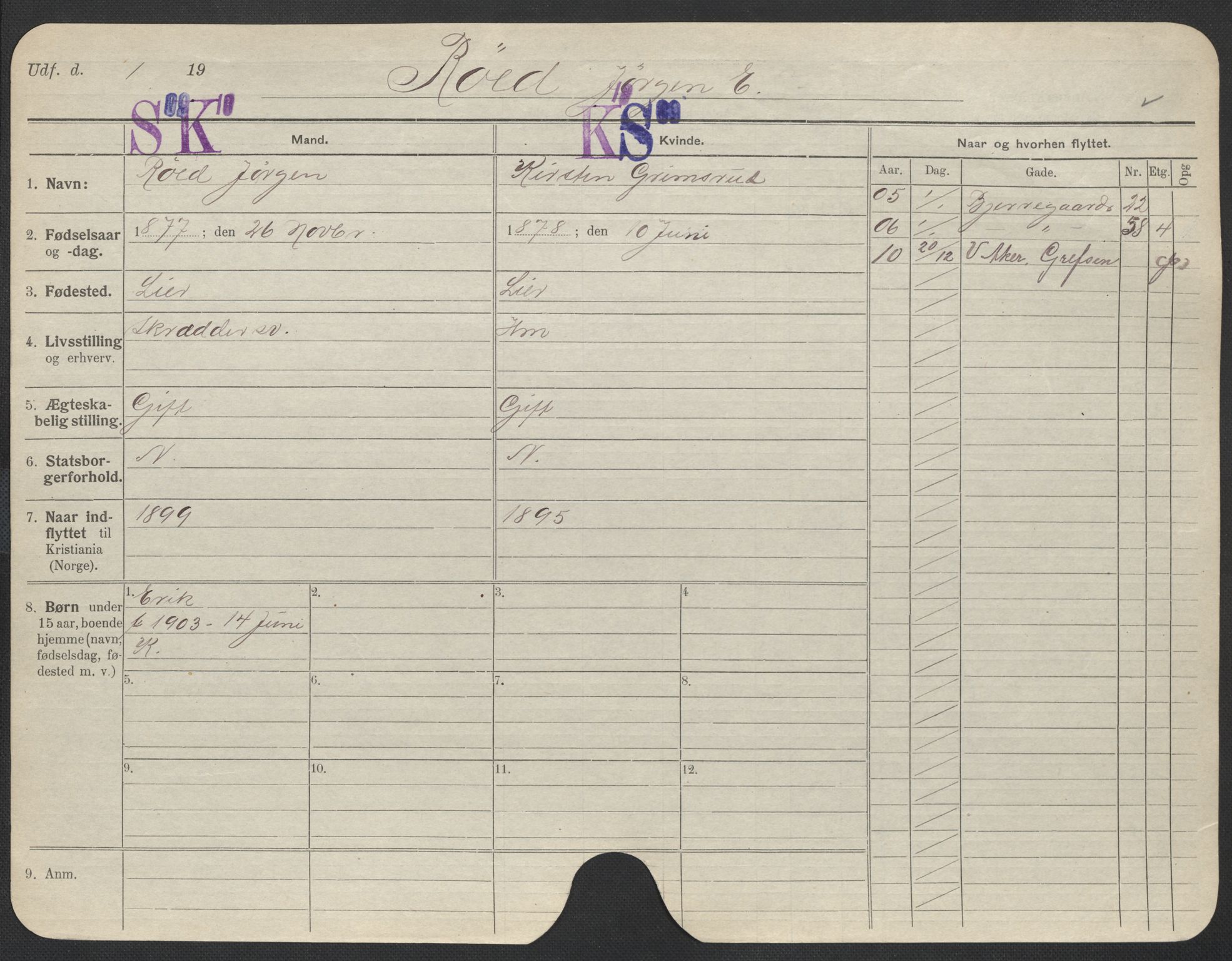 Oslo folkeregister, Registerkort, SAO/A-11715/F/Fa/Fac/L0009: Menn, 1906-1914, p. 801a