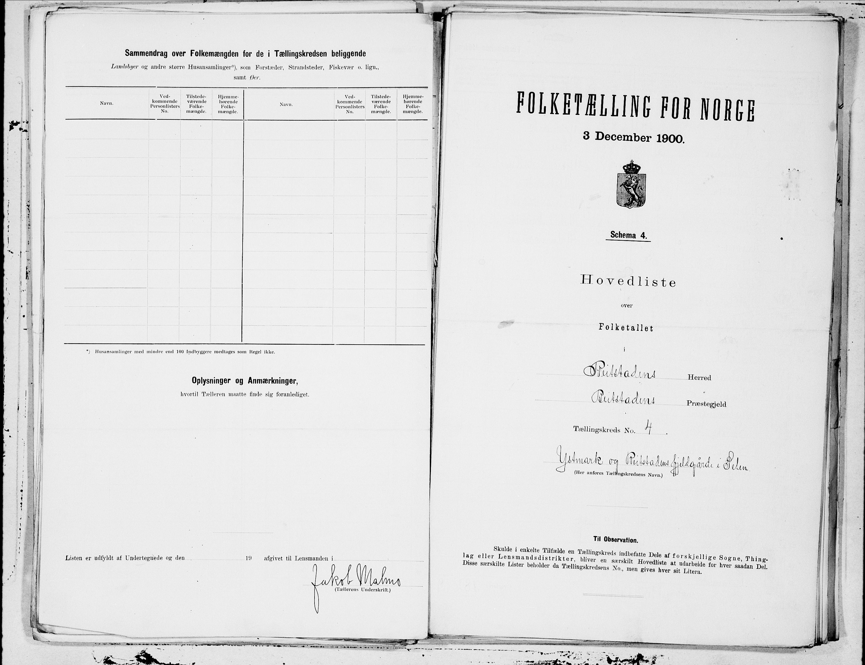 SAT, 1900 census for Beitstad, 1900, p. 8