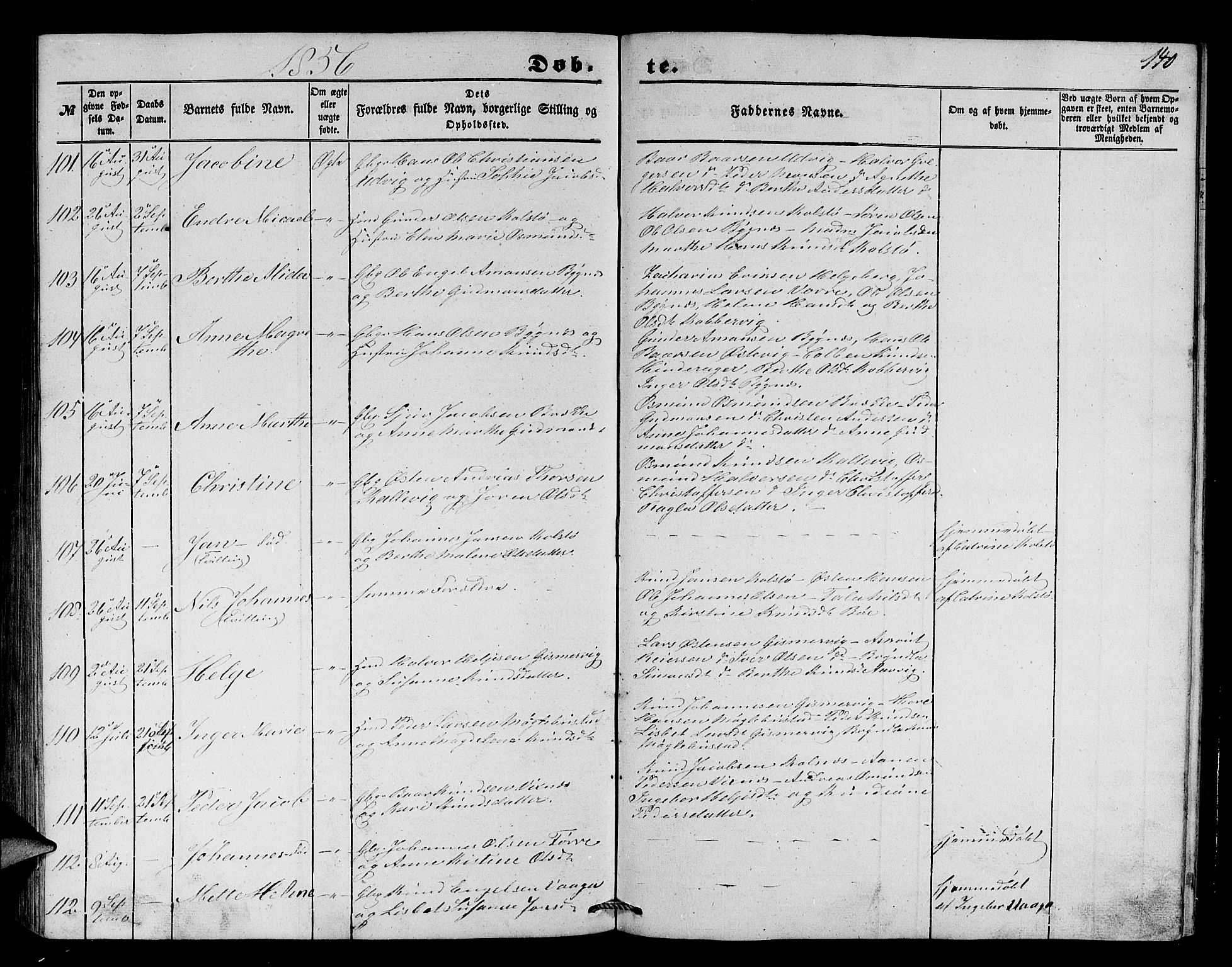 Avaldsnes sokneprestkontor, AV/SAST-A -101851/H/Ha/Hab/L0002: Parish register (copy) no. B 2, 1848-1856, p. 140