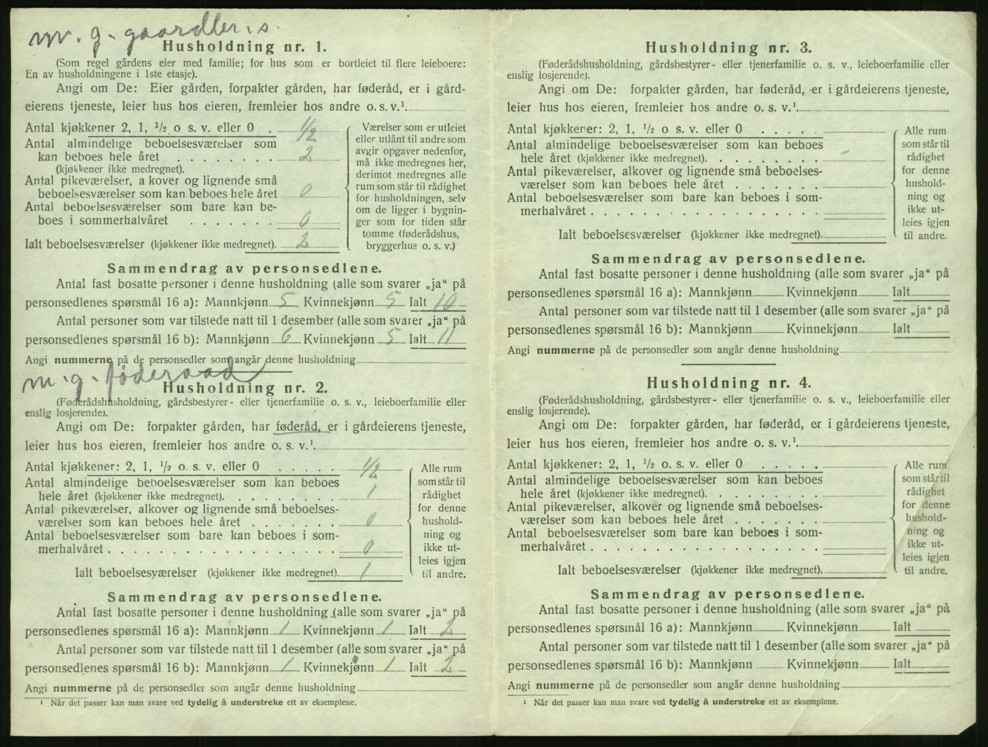 SAT, 1920 census for Vatne, 1920, p. 537