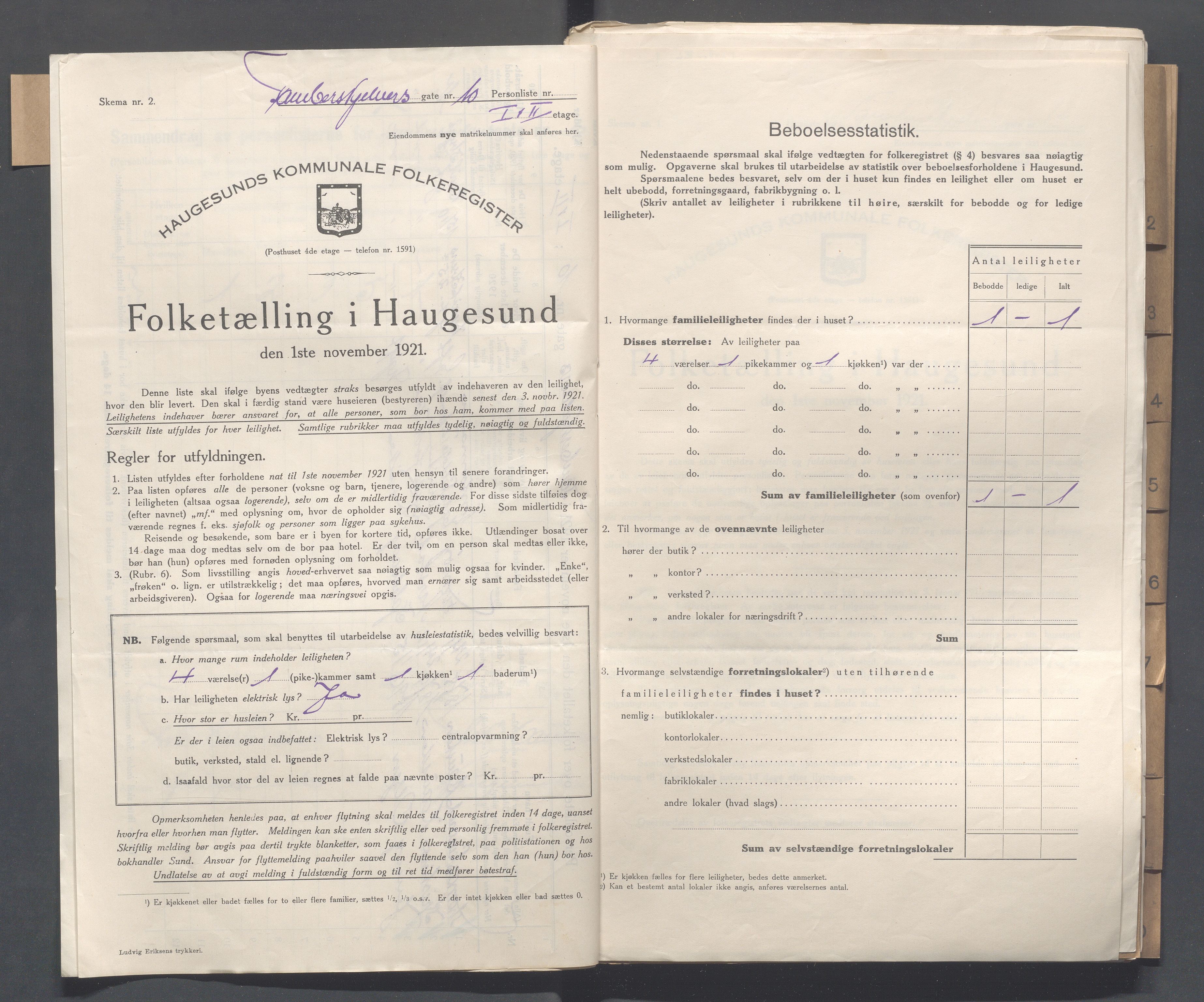 IKAR, Local census 1.11.1921 for Haugesund, 1921, p. 5387