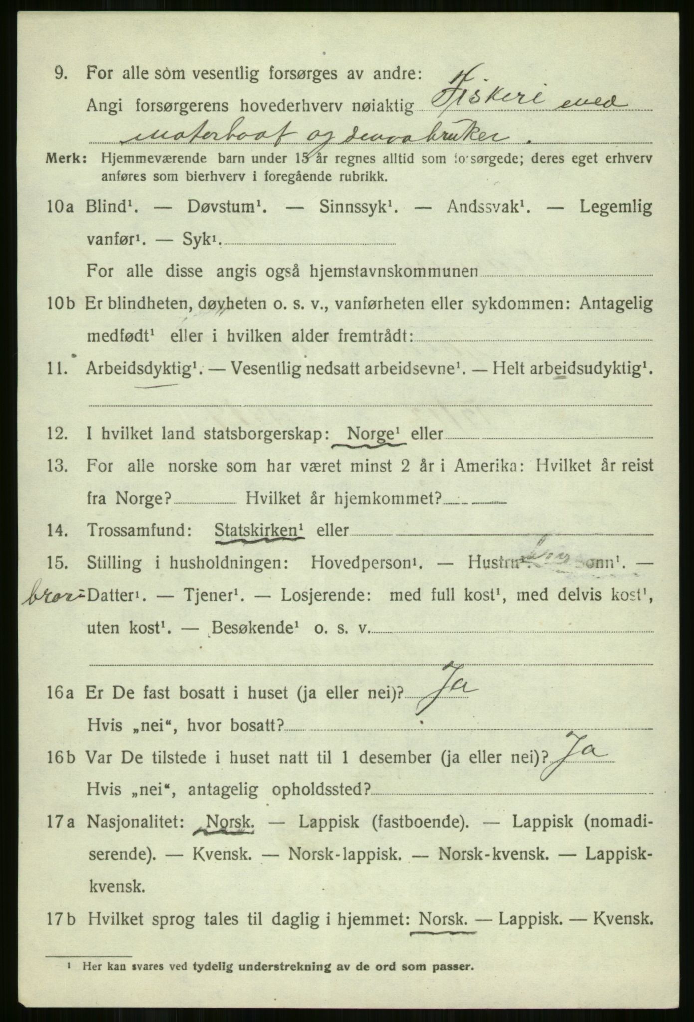 SATØ, 1920 census for Skjervøy, 1920, p. 6616