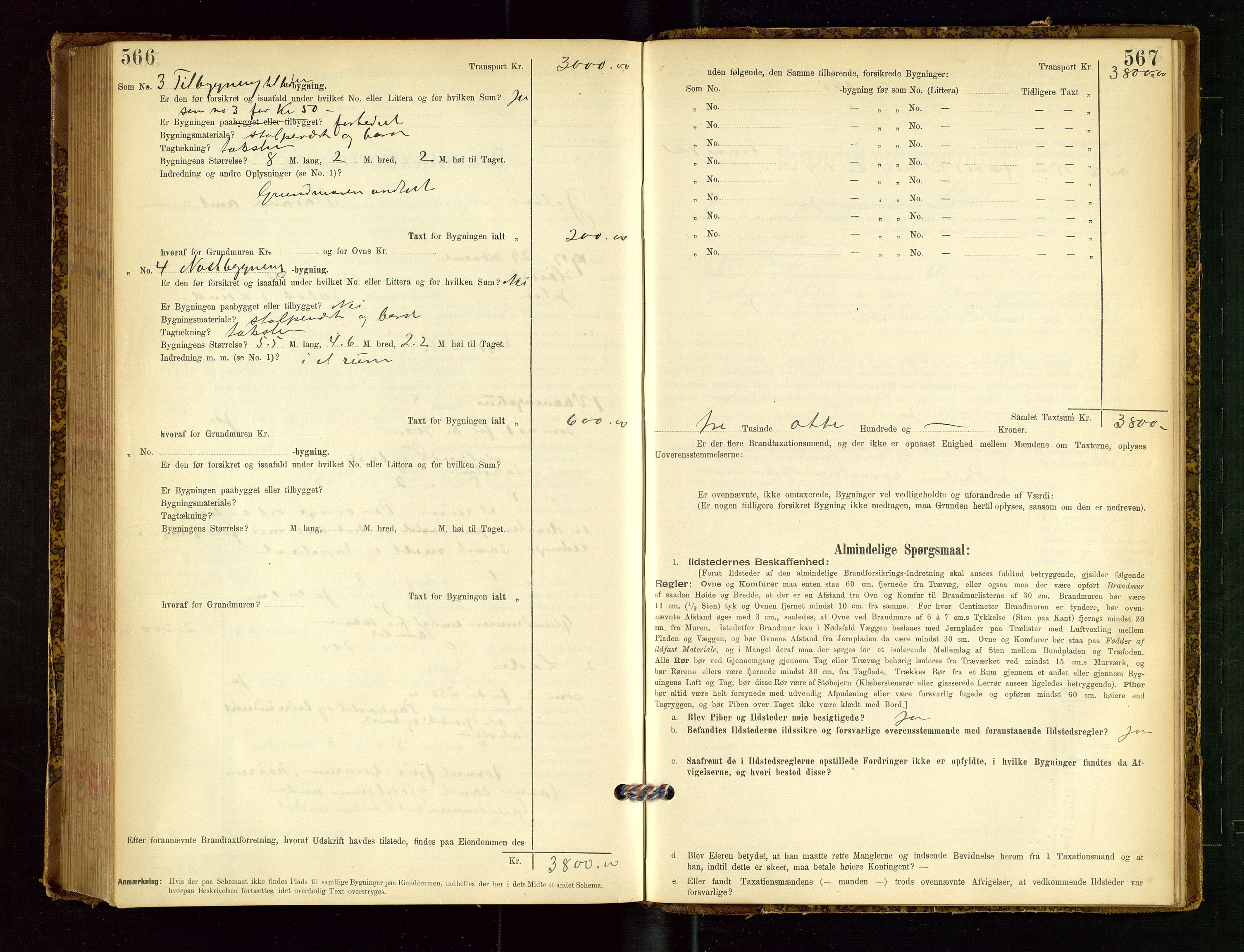 Jelsa lensmannskontor, SAST/A-100360/Gob/L0001: "Brandtaxationsprotocol", 1895-1918, p. 566-567