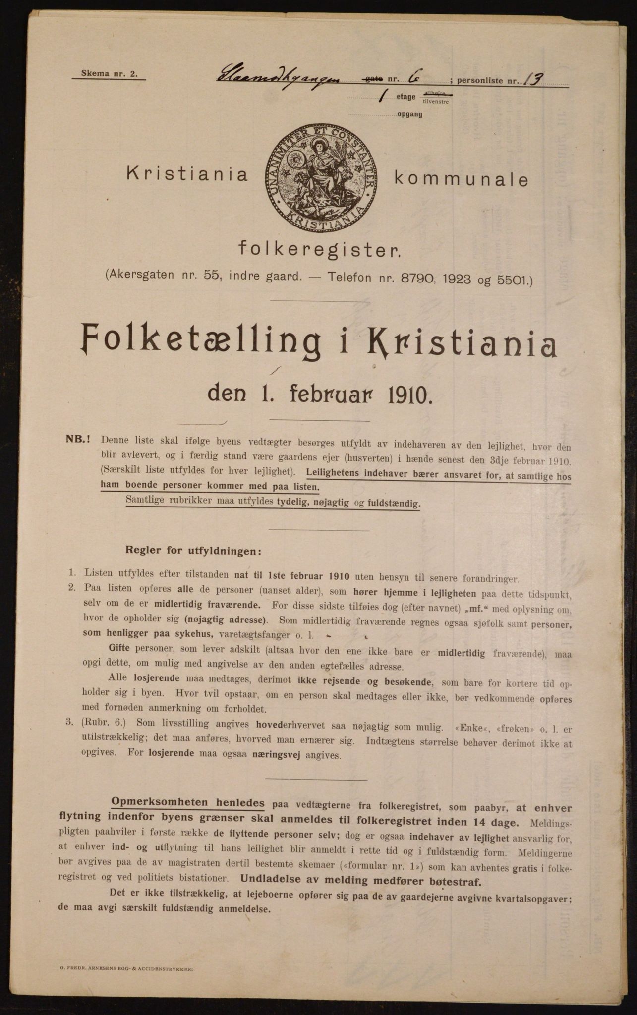 OBA, Municipal Census 1910 for Kristiania, 1910, p. 92469