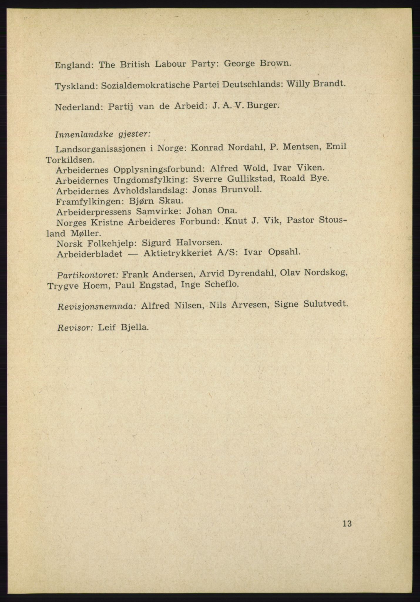 Det norske Arbeiderparti - publikasjoner, AAB/-/-/-: Protokoll over forhandlingene på det 38. ordinære landsmøte 9.-11. april 1961 i Oslo, 1961, p. 13