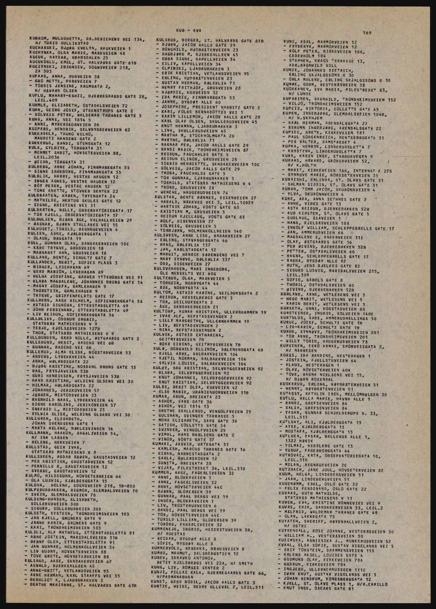 Kristiania/Oslo adressebok, PUBL/-, 1981-1982, p. 569