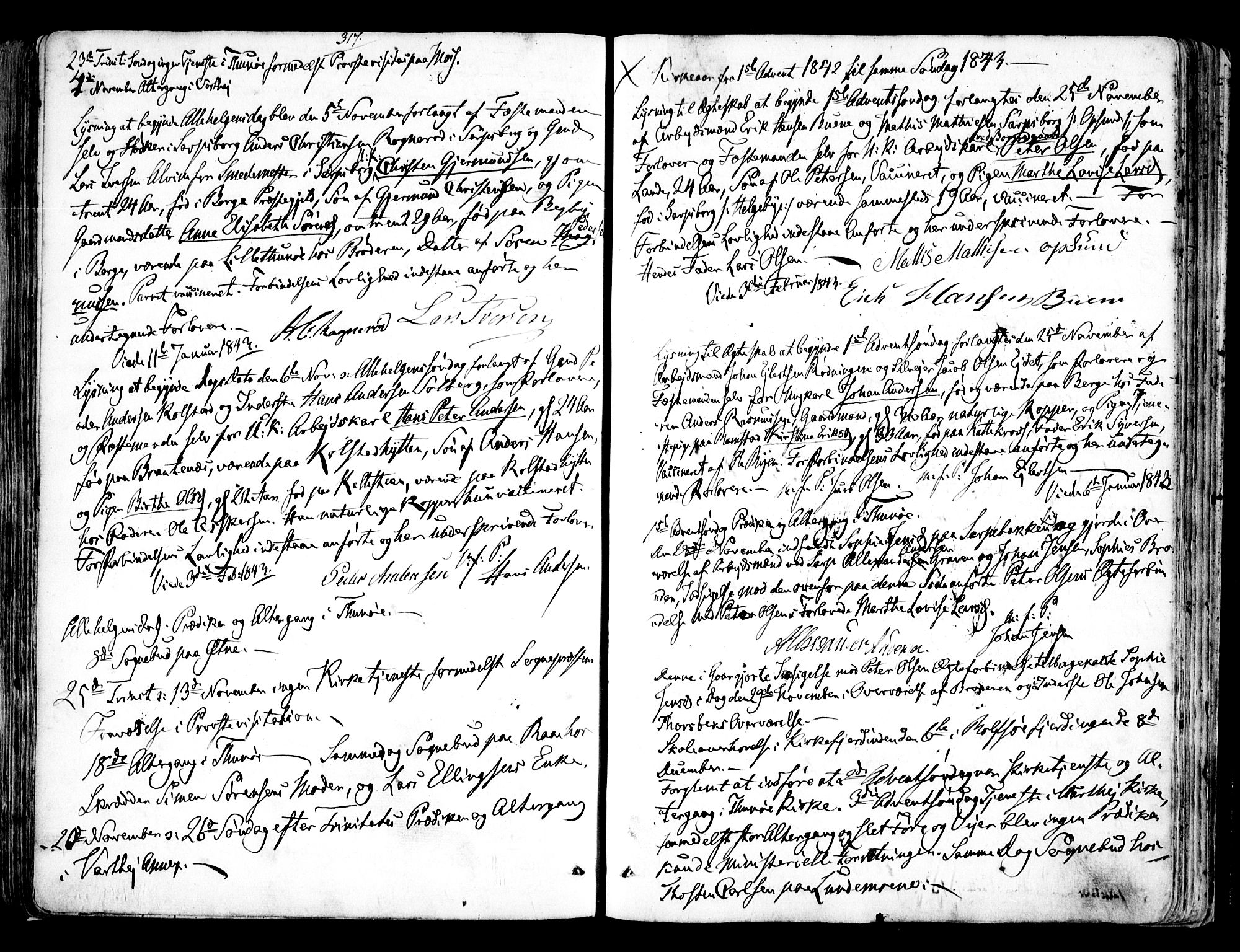 Tune prestekontor Kirkebøker, SAO/A-2007/F/Fa/L0009: Parish register (official) no. 9, 1842-1846, p. 317