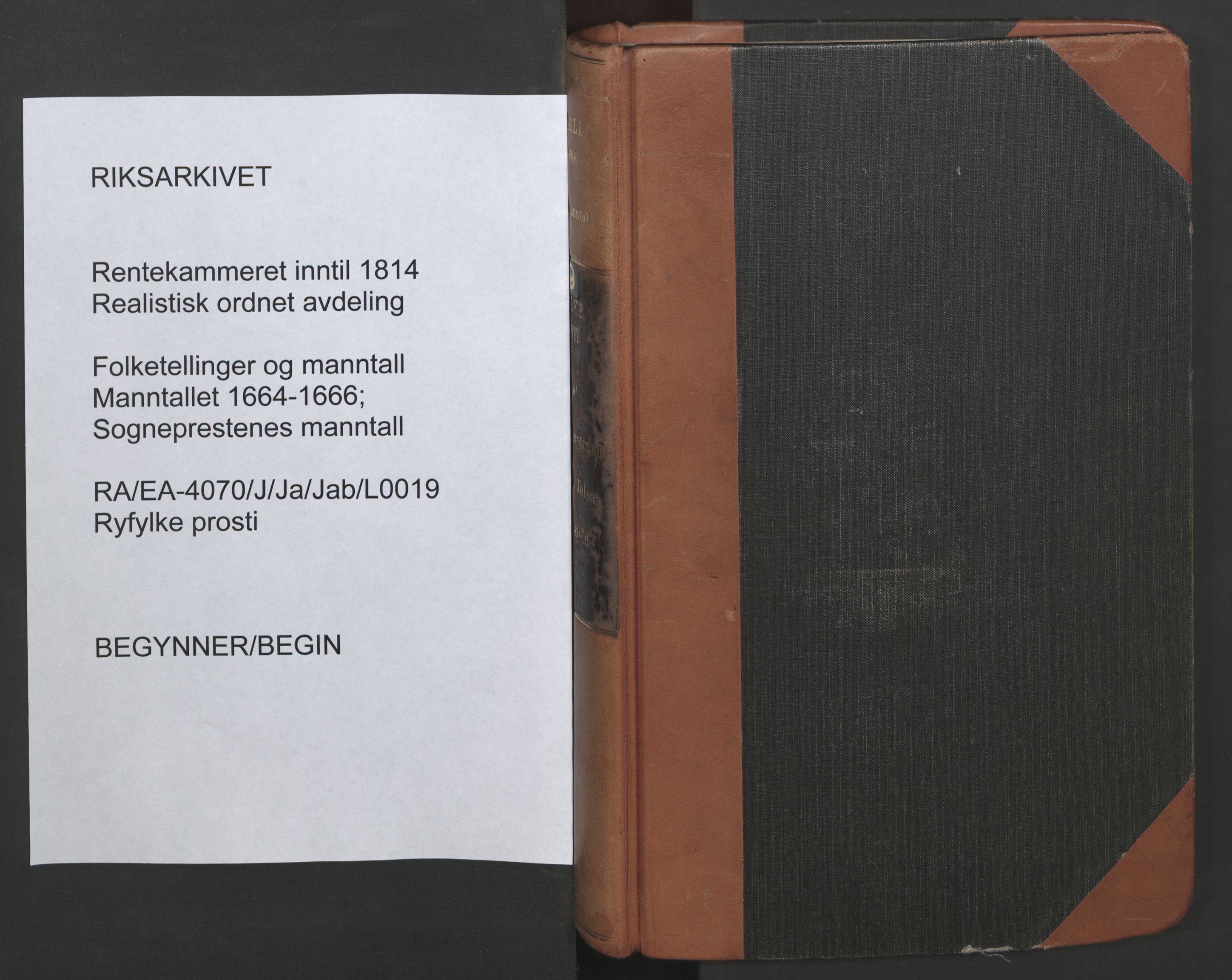 RA, Vicar's Census 1664-1666, no. 19: Ryfylke deanery, 1664-1666