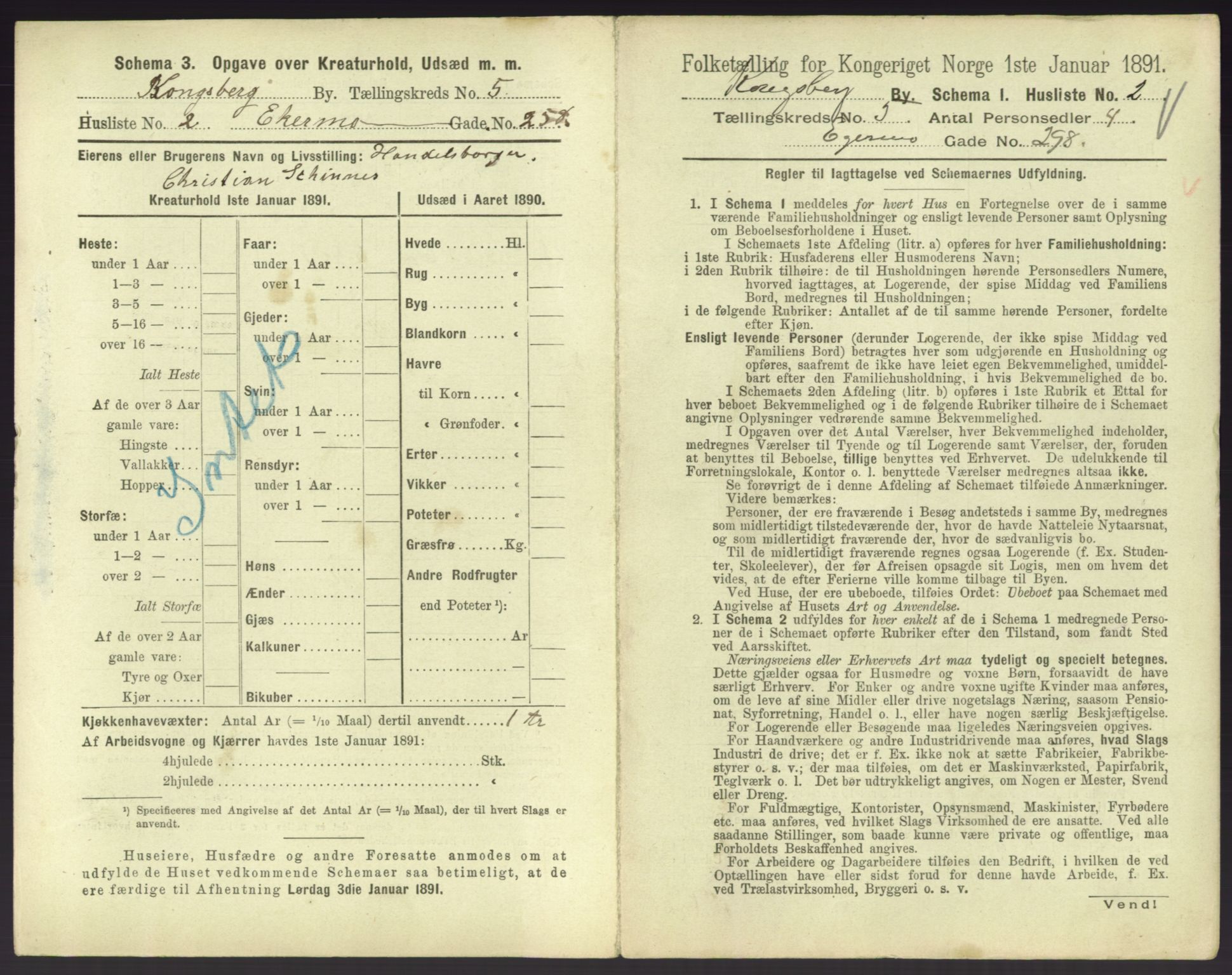 RA, 1891 census for 0604 Kongsberg, 1891, p. 751