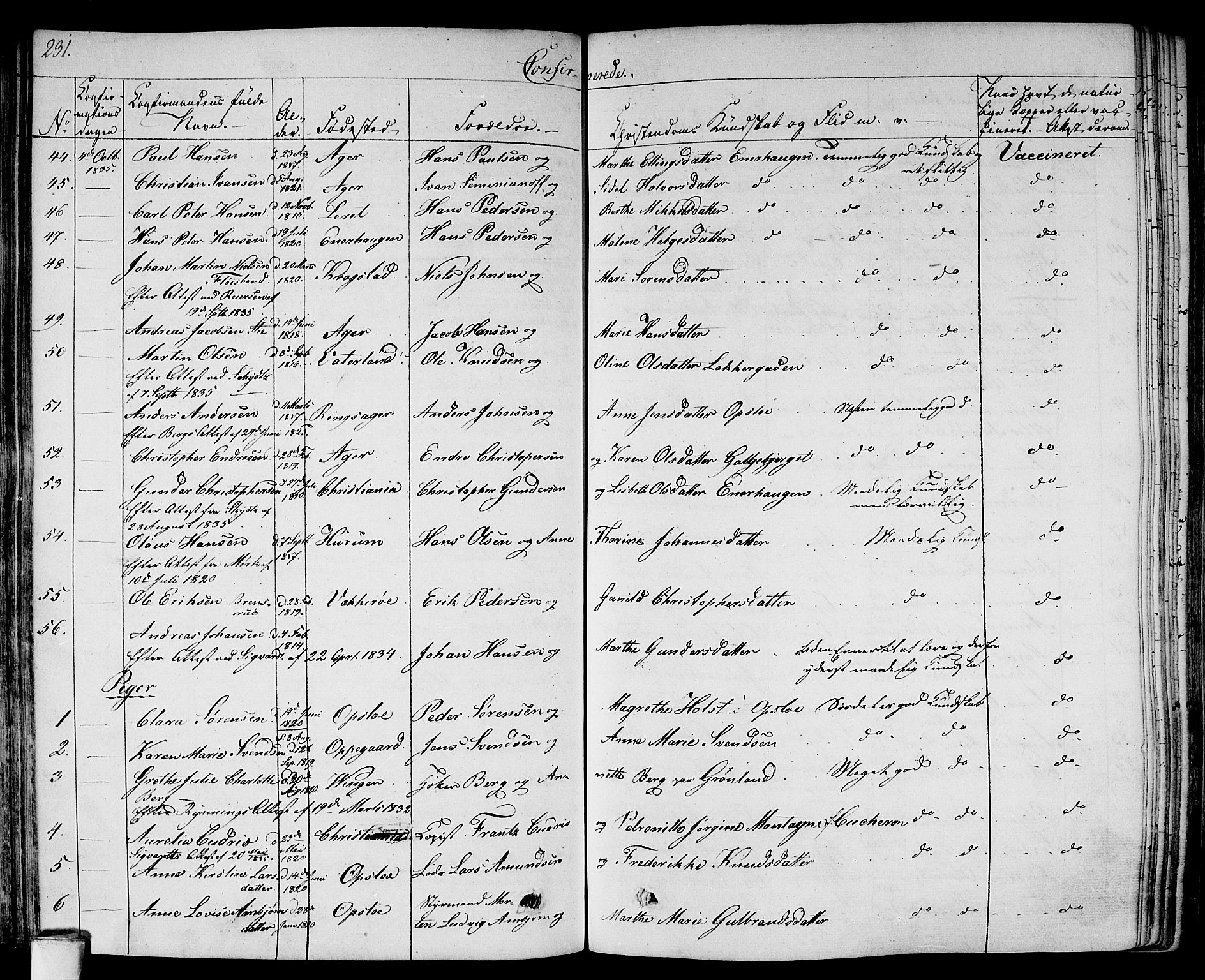 Gamlebyen prestekontor Kirkebøker, AV/SAO-A-10884/F/Fa/L0003: Parish register (official) no. 3, 1829-1849, p. 231