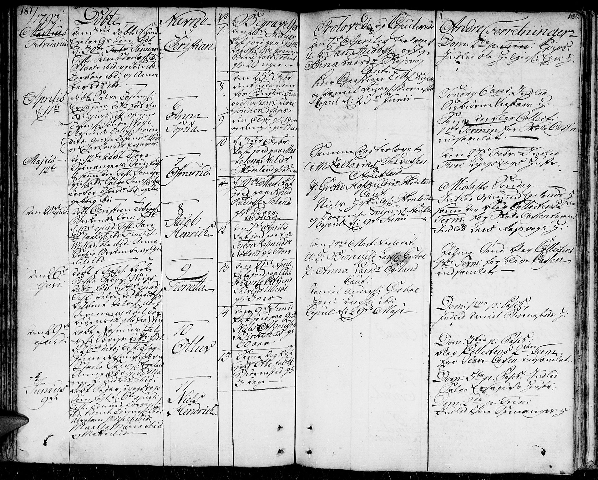 Herad sokneprestkontor, SAK/1111-0018/F/Fa/Faa/L0001: Parish register (official) no. A 1 /2, 1768-1797, p. 181-182