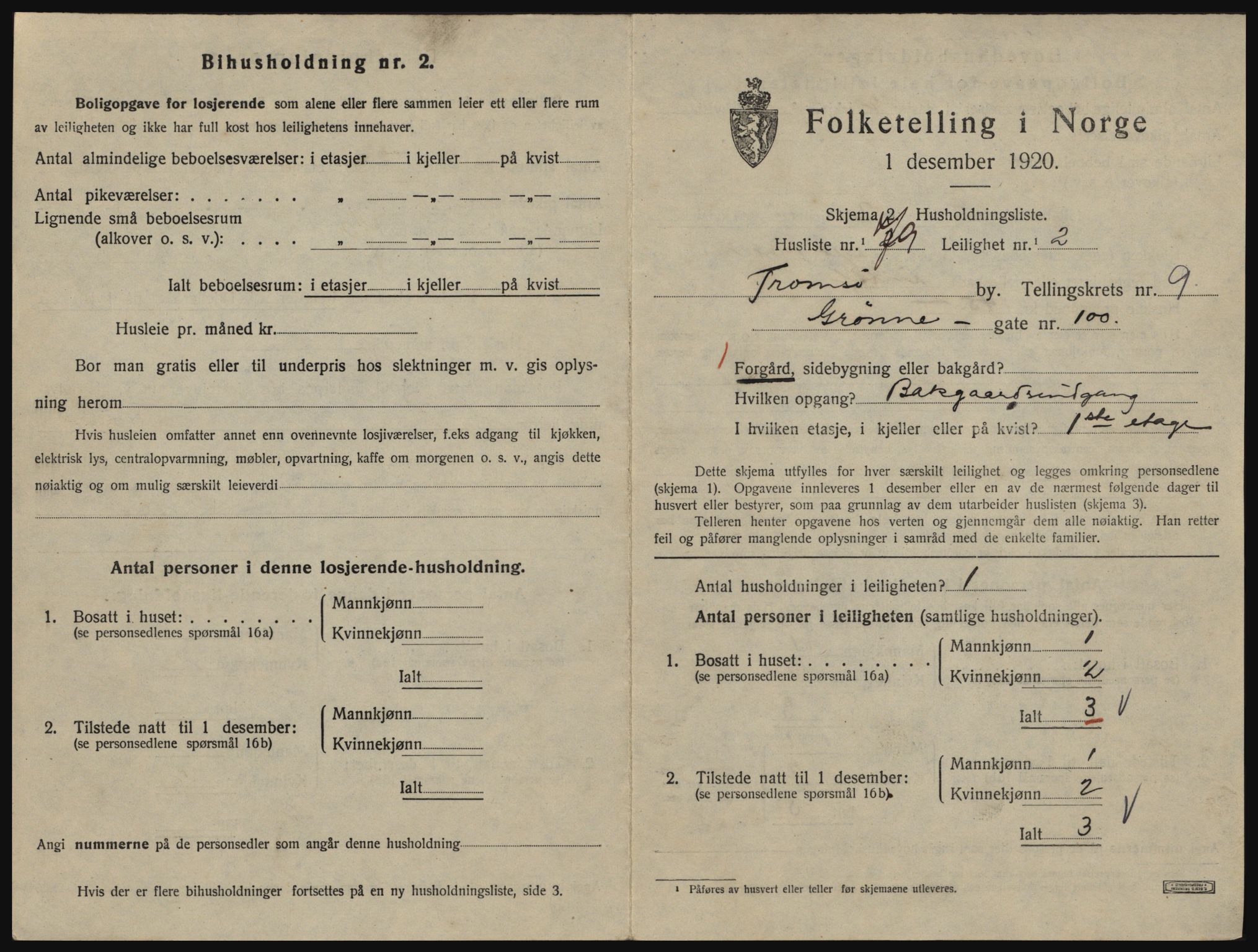 SATØ, 1920 census for Tromsø, 1920, p. 5147