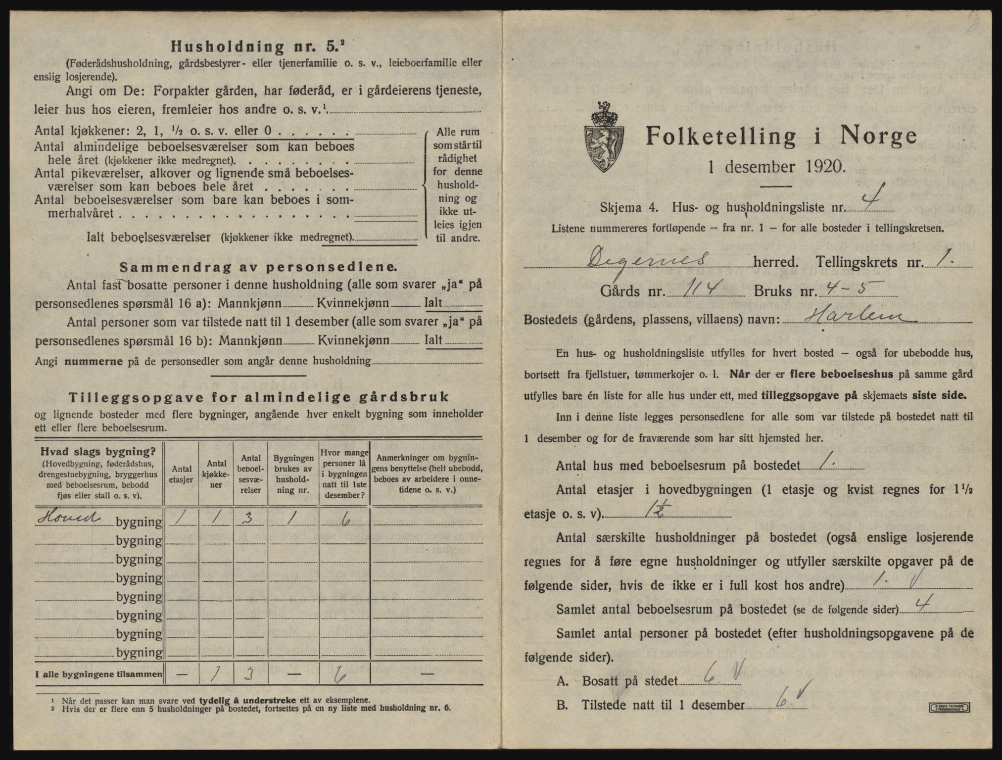 SAO, 1920 census for Degernes, 1920, p. 34