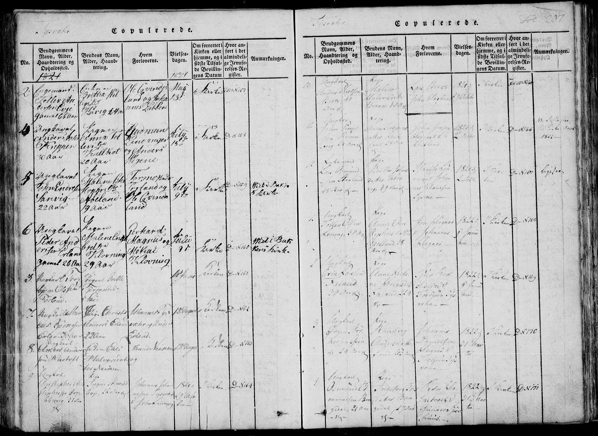 Skjold sokneprestkontor, SAST/A-101847/H/Ha/Haa/L0004: Parish register (official) no. A 4 /1, 1815-1830, p. 207