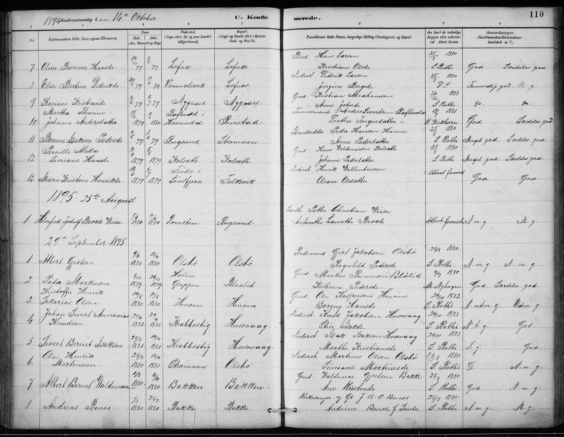 Davik sokneprestembete, SAB/A-79701/H/Hab/Habc/L0002: Parish register (copy) no. C 2, 1889-1906, p. 110