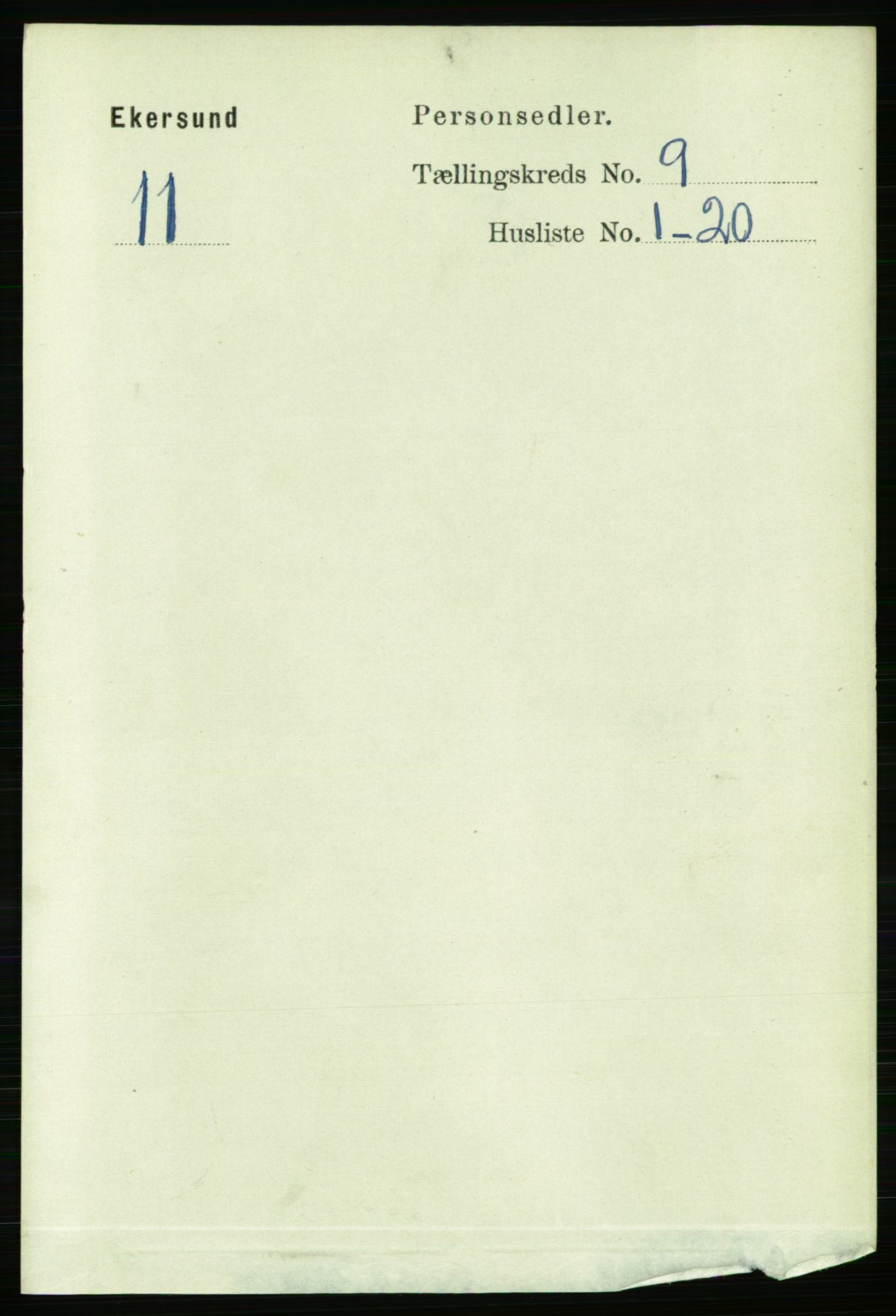 RA, 1891 census for 1101 Egersund, 1891, p. 1539