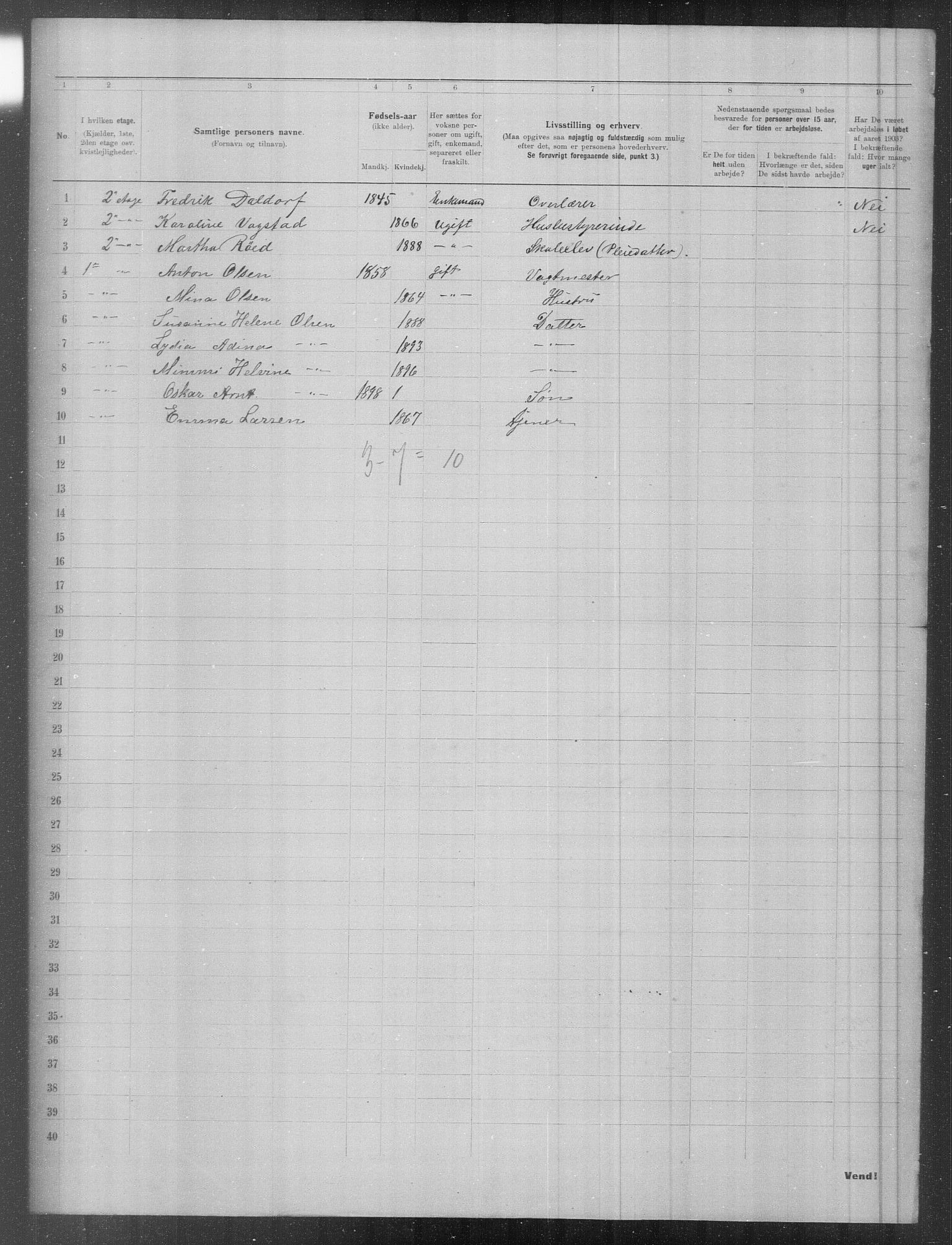 OBA, Municipal Census 1903 for Kristiania, 1903, p. 8803