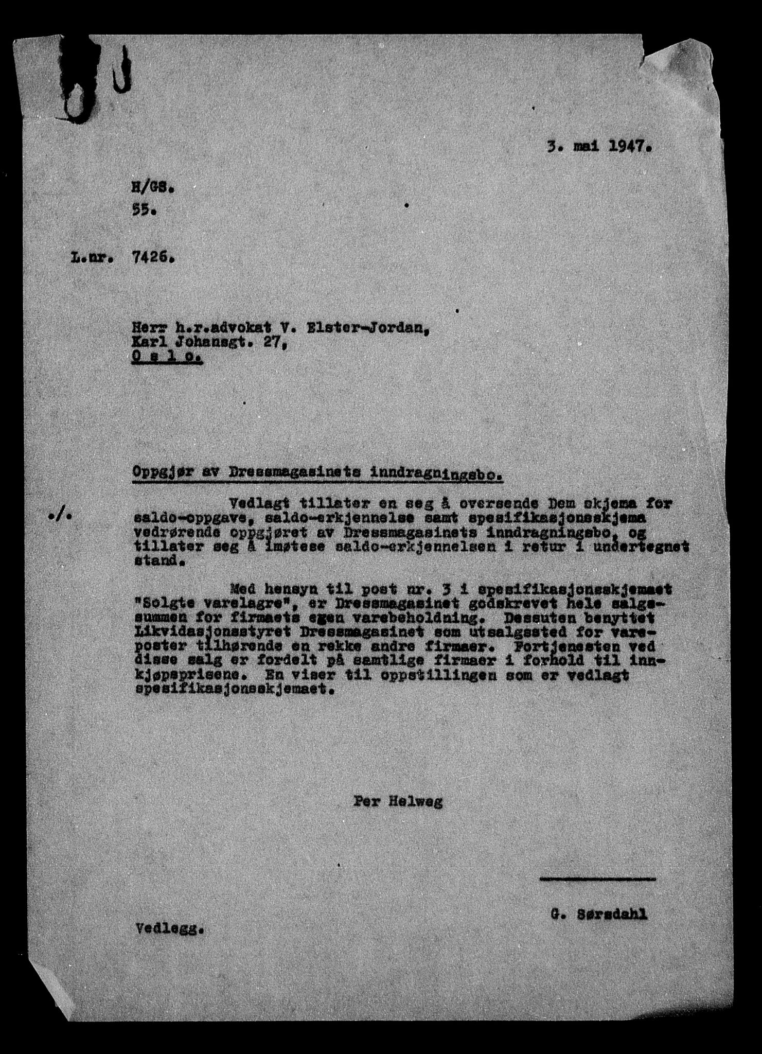 Justisdepartementet, Tilbakeføringskontoret for inndratte formuer, AV/RA-S-1564/H/Hc/Hcc/L0931: --, 1945-1947, p. 17