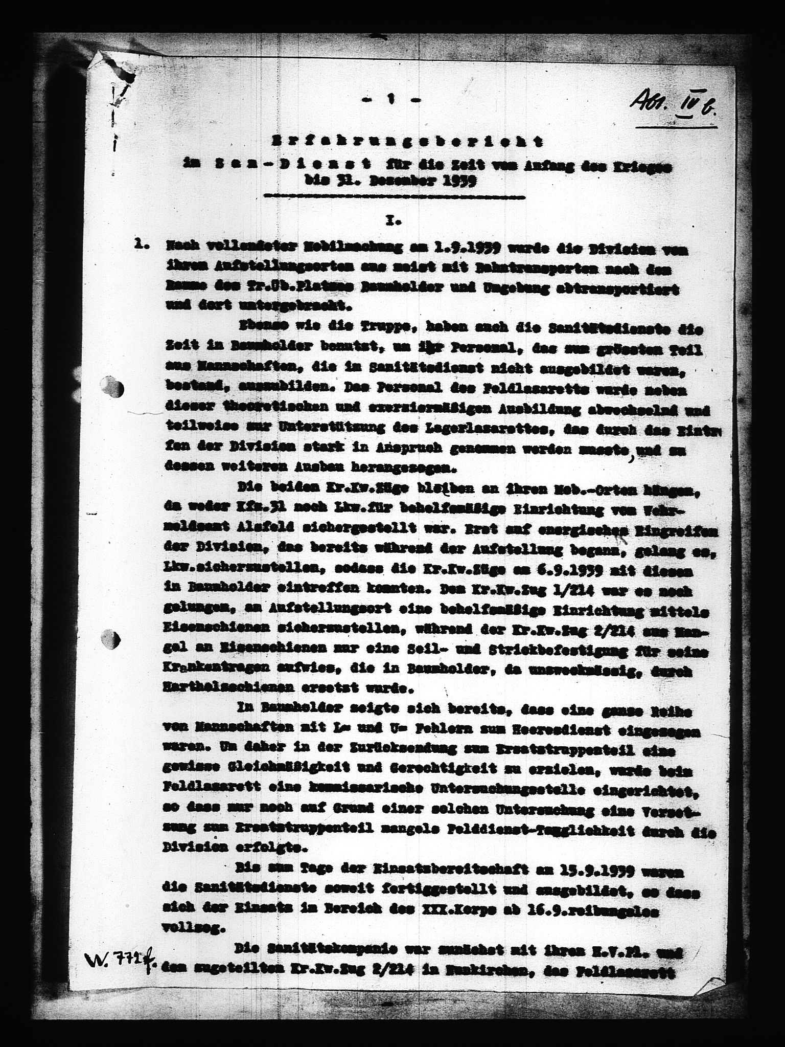 Documents Section, AV/RA-RAFA-2200/V/L0088: Amerikansk mikrofilm "Captured German Documents".
Box No. 727.  FKA jnr. 601/1954., 1939-1940, p. 457