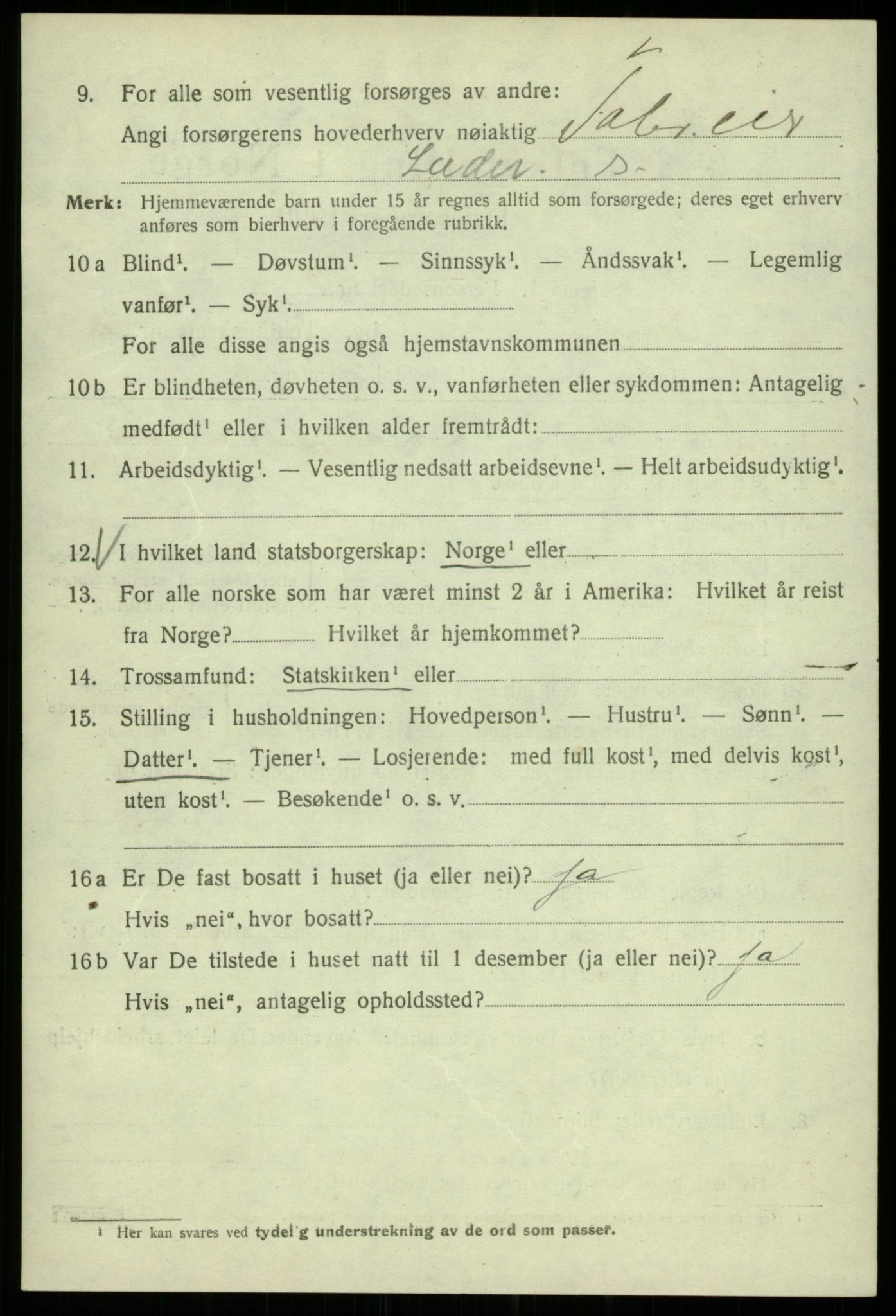 SAB, 1920 census for Bergen, 1920, p. 74287