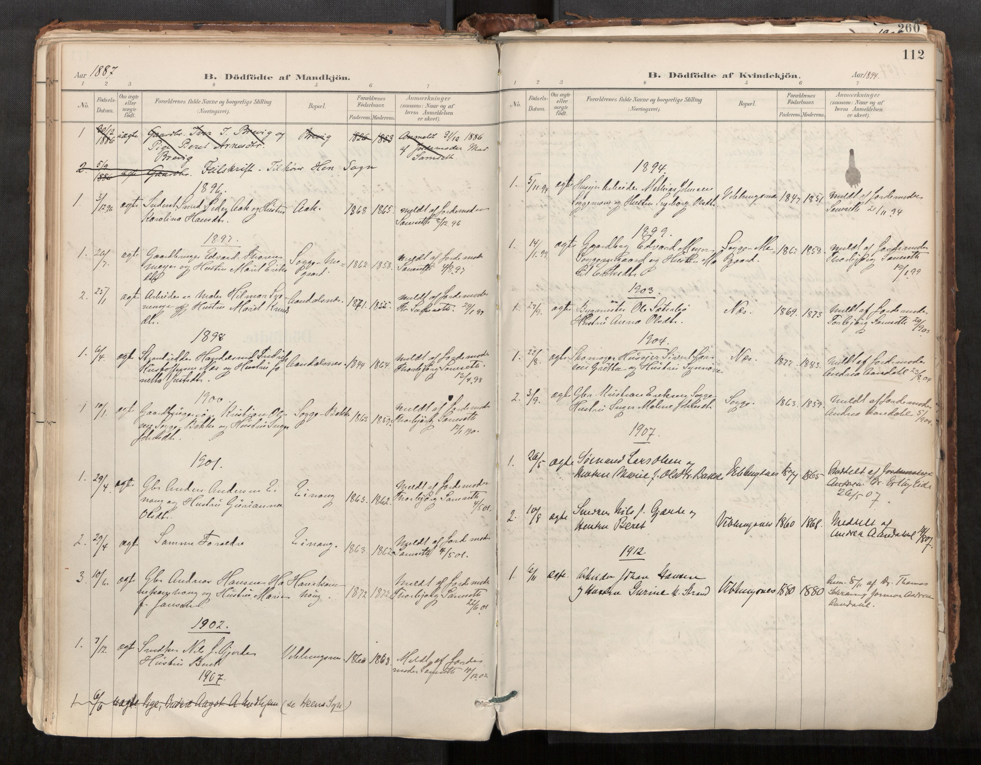 Ministerialprotokoller, klokkerbøker og fødselsregistre - Møre og Romsdal, SAT/A-1454/544/L0585: Parish register (official) no. 544A06, 1887-1924, p. 112