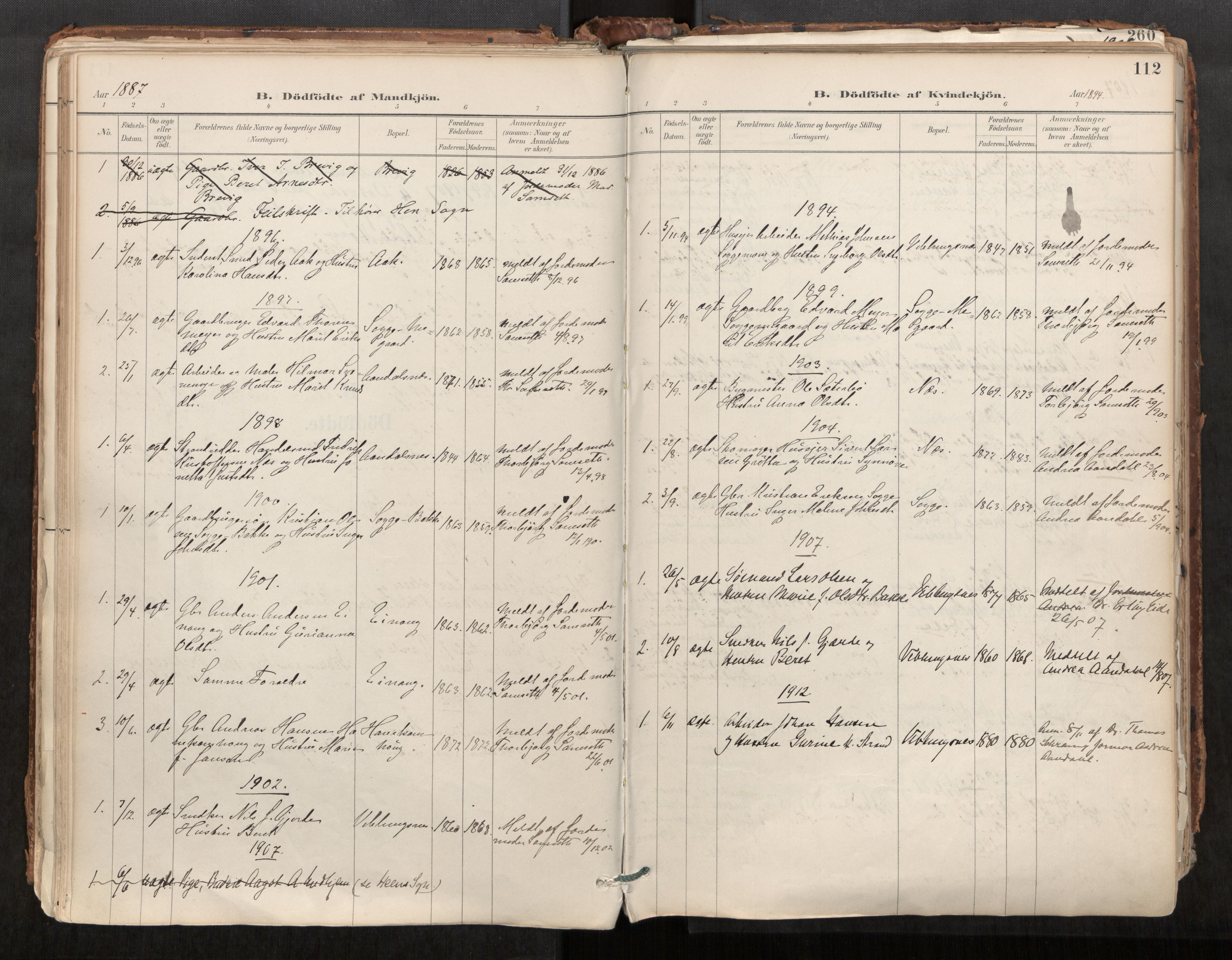 Ministerialprotokoller, klokkerbøker og fødselsregistre - Møre og Romsdal, AV/SAT-A-1454/544/L0585: Parish register (official) no. 544A06, 1887-1924, p. 112