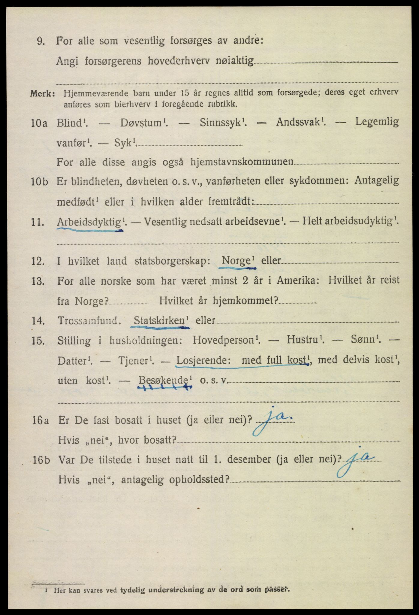 SAK, 1920 census for Hornnes, 1920, p. 1184