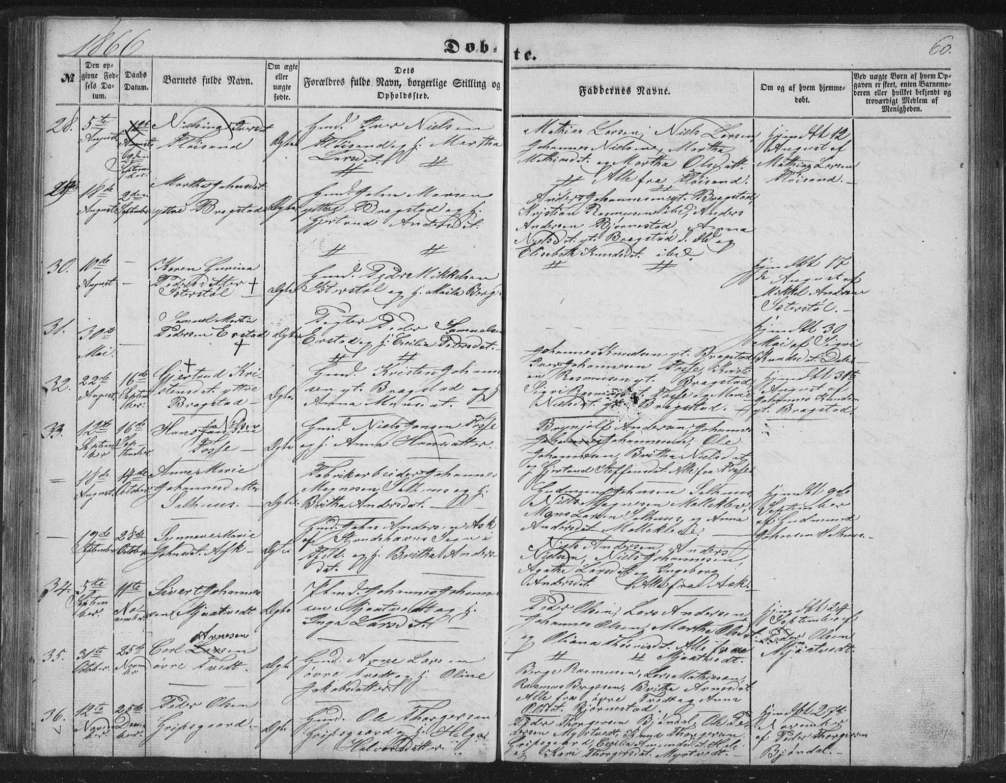 Alversund Sokneprestembete, SAB/A-73901/H/Ha/Hab: Parish register (copy) no. C 1, 1851-1866, p. 60