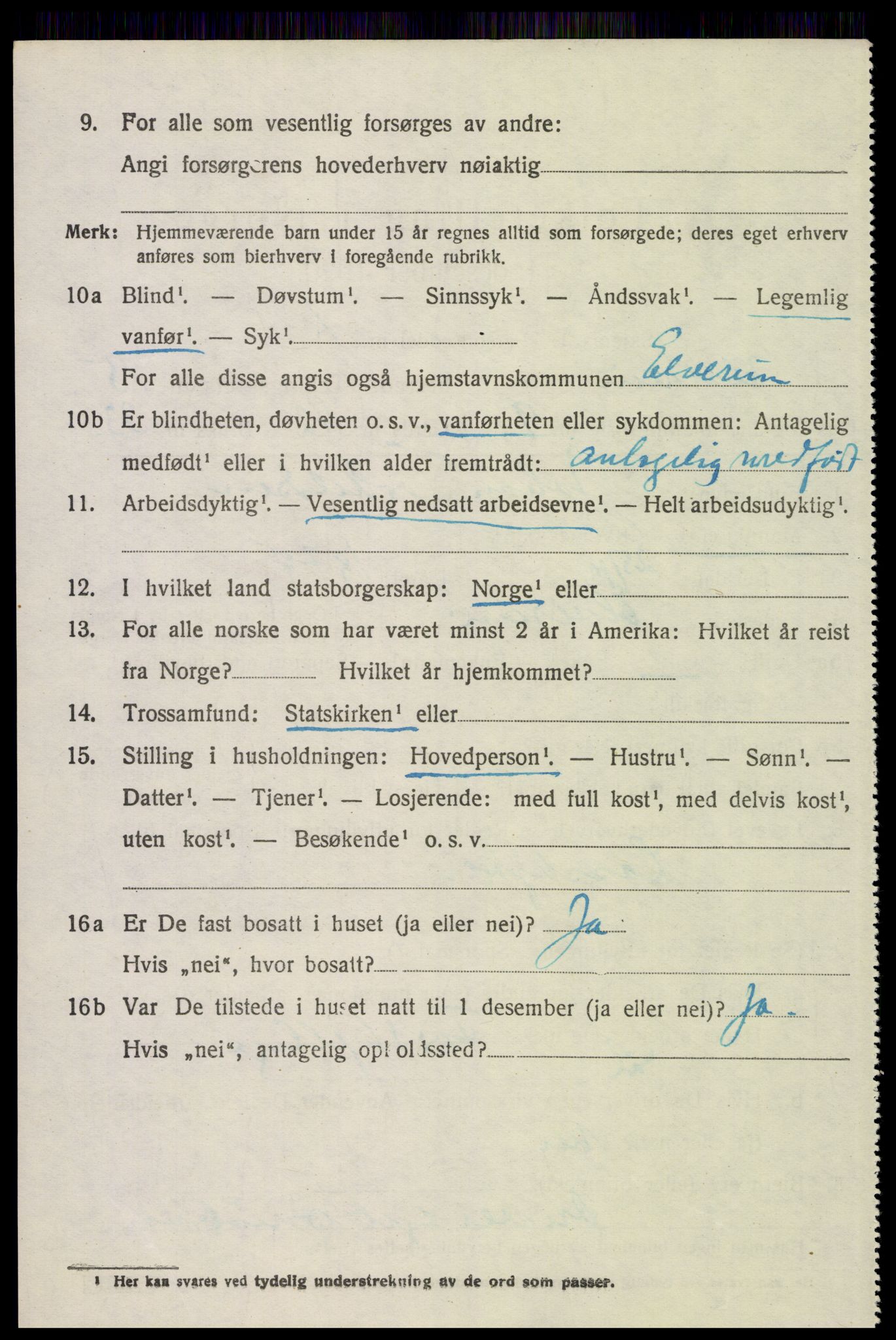 SAH, 1920 census for Elverum, 1920, p. 19353