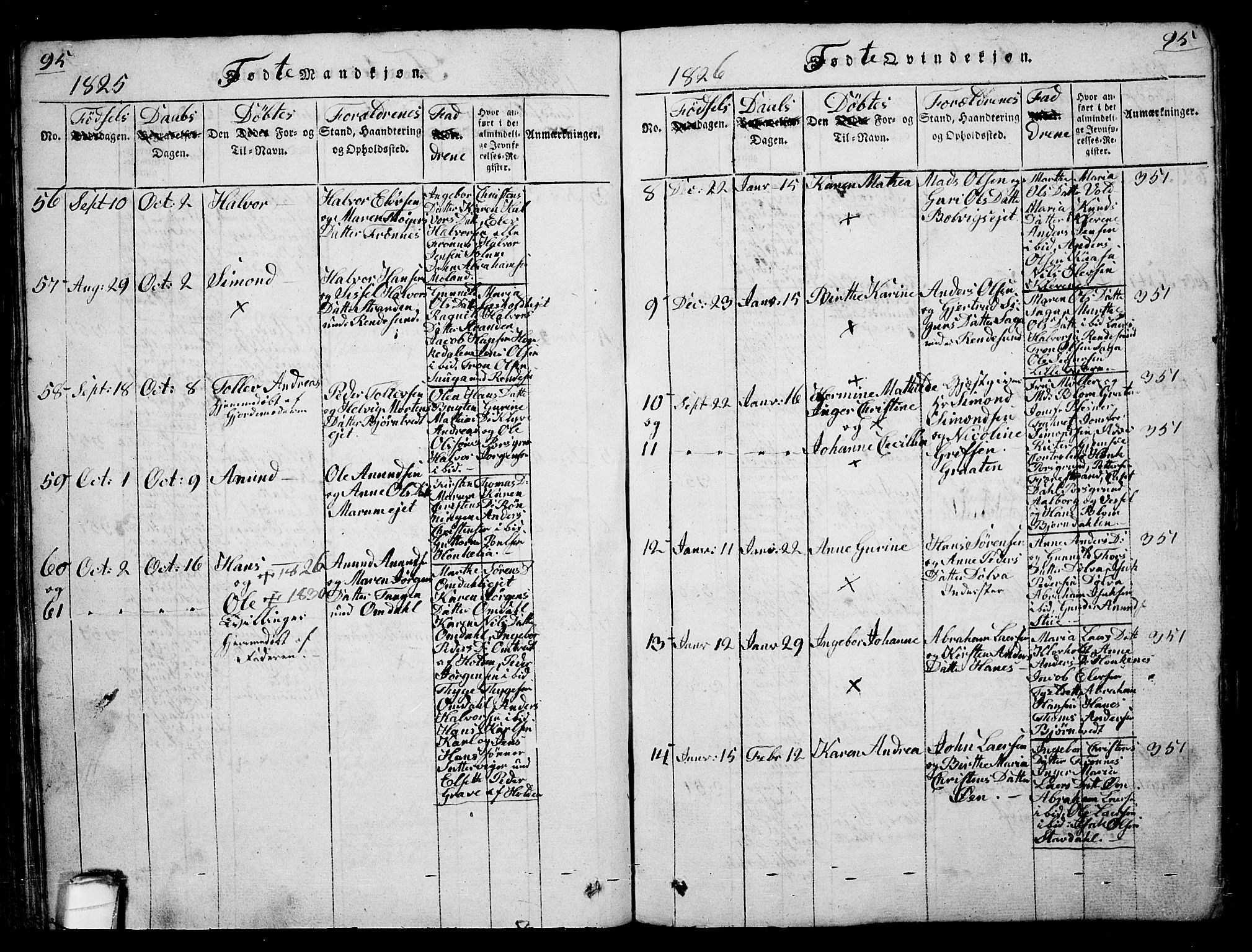 Solum kirkebøker, AV/SAKO-A-306/G/Ga/L0001: Parish register (copy) no. I 1, 1814-1833, p. 95