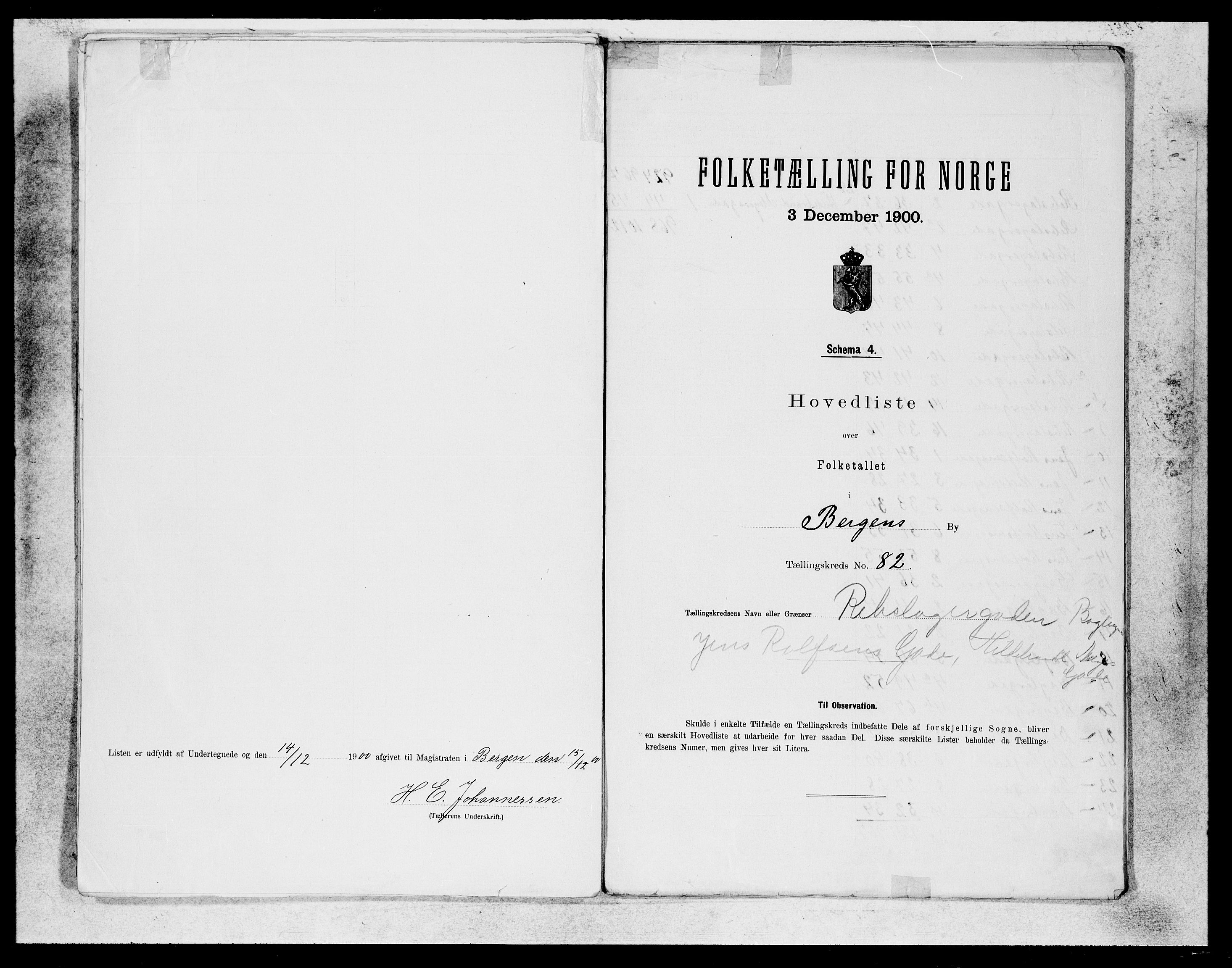 SAB, 1900 census for Bergen, 1900, p. 166