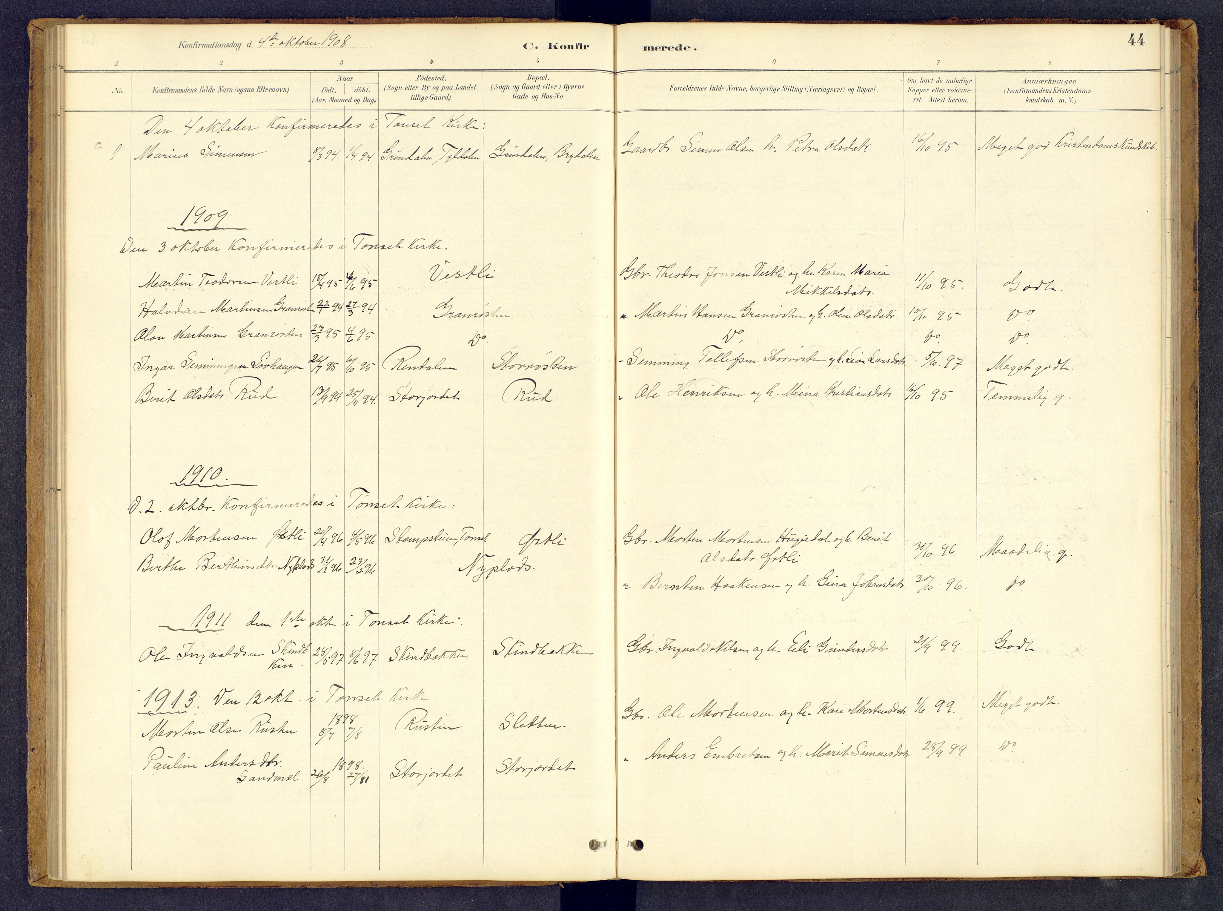 Tynset prestekontor, AV/SAH-PREST-058/H/Ha/Hab/L0008: Parish register (copy) no. 8, 1884-1916, p. 44