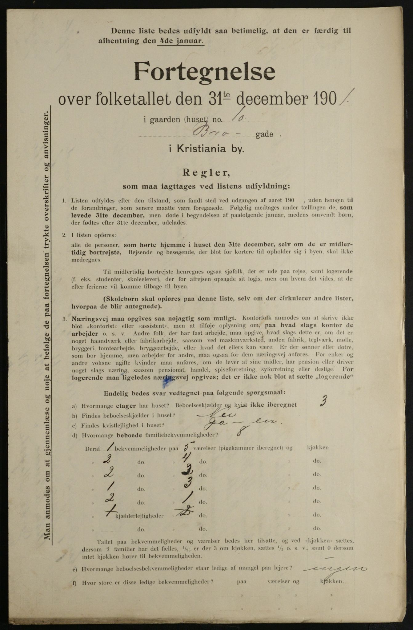 OBA, Municipal Census 1901 for Kristiania, 1901, p. 1649