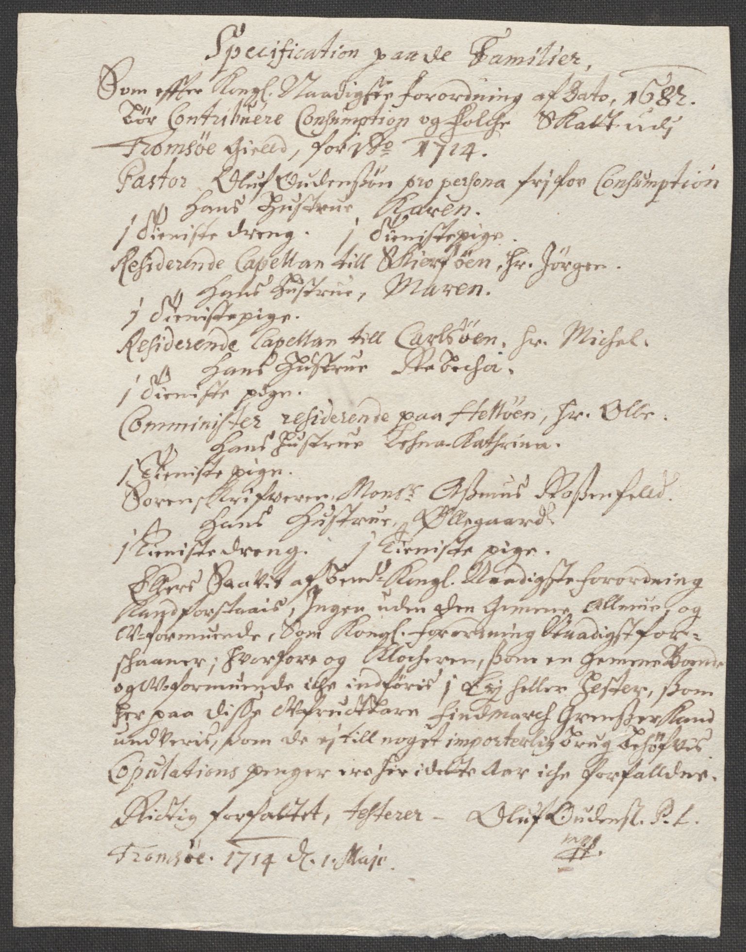 Rentekammeret inntil 1814, Reviderte regnskaper, Fogderegnskap, AV/RA-EA-4092/R68/L4760: Fogderegnskap Senja og Troms, 1714, p. 98