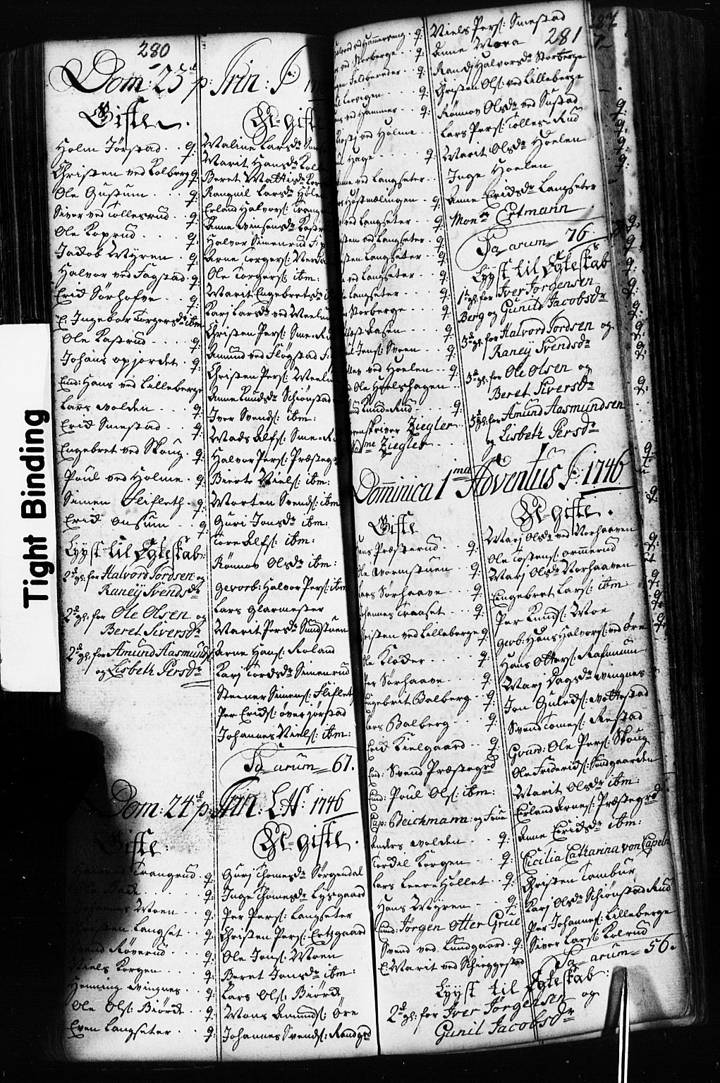 Fåberg prestekontor, SAH/PREST-086/H/Ha/Hab/L0002: Parish register (copy) no. 2, 1741-1756, p. 280-281