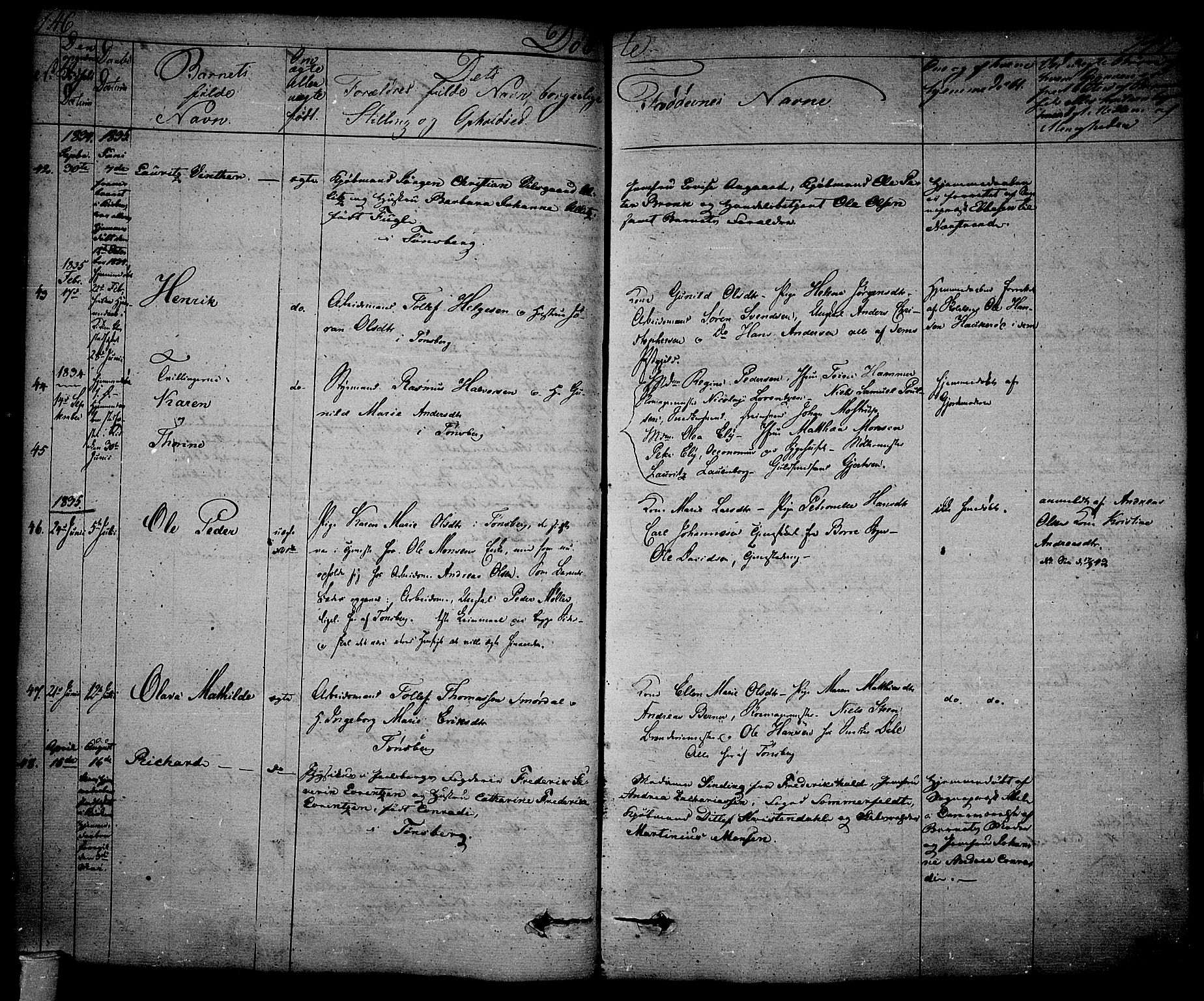 Tønsberg kirkebøker, AV/SAKO-A-330/F/Fa/L0005: Parish register (official) no. I 5, 1827-1836, p. 146-147