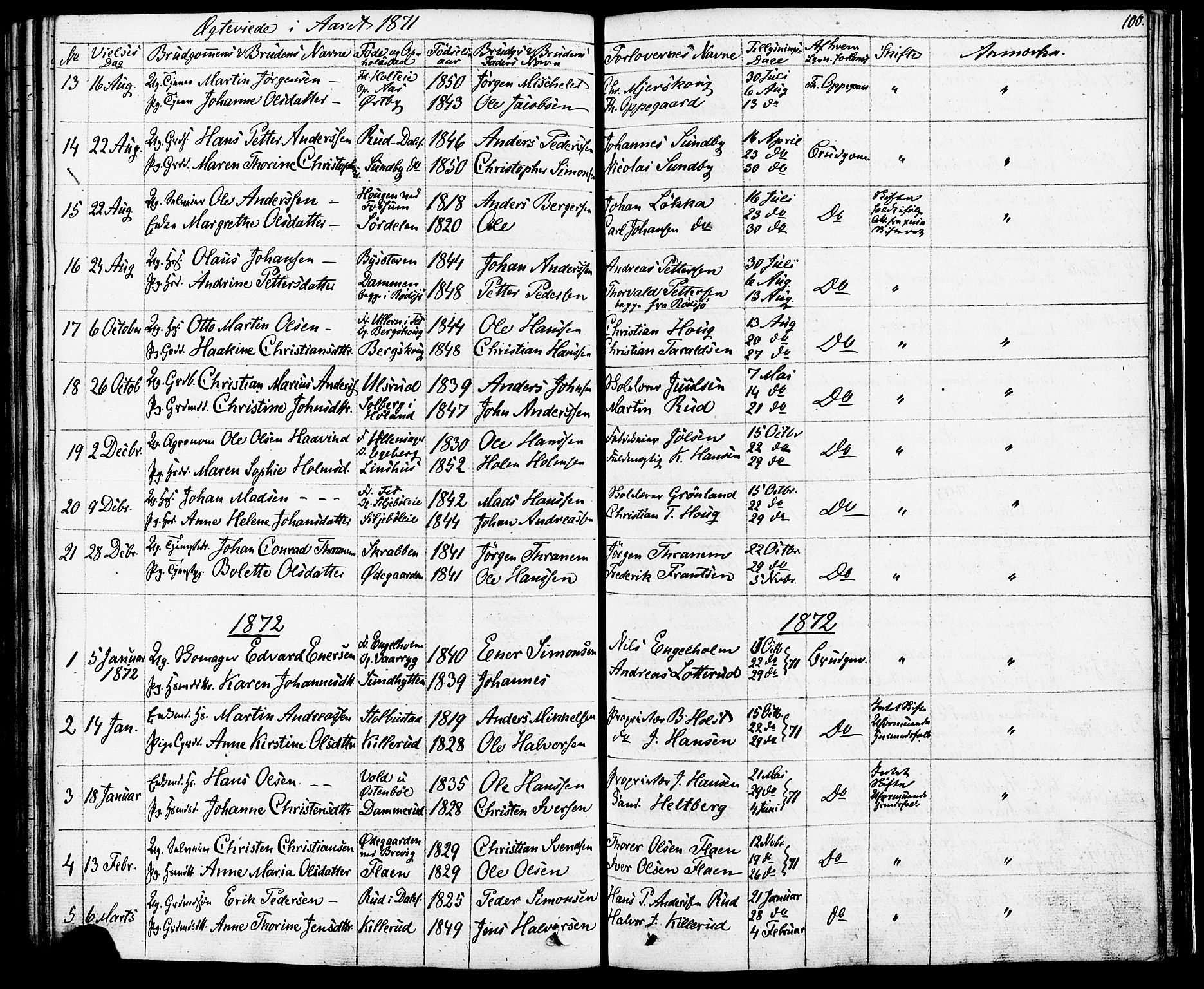 Enebakk prestekontor Kirkebøker, AV/SAO-A-10171c/F/Fa/L0012: Parish register (official) no. I 12, 1832-1882, p. 100