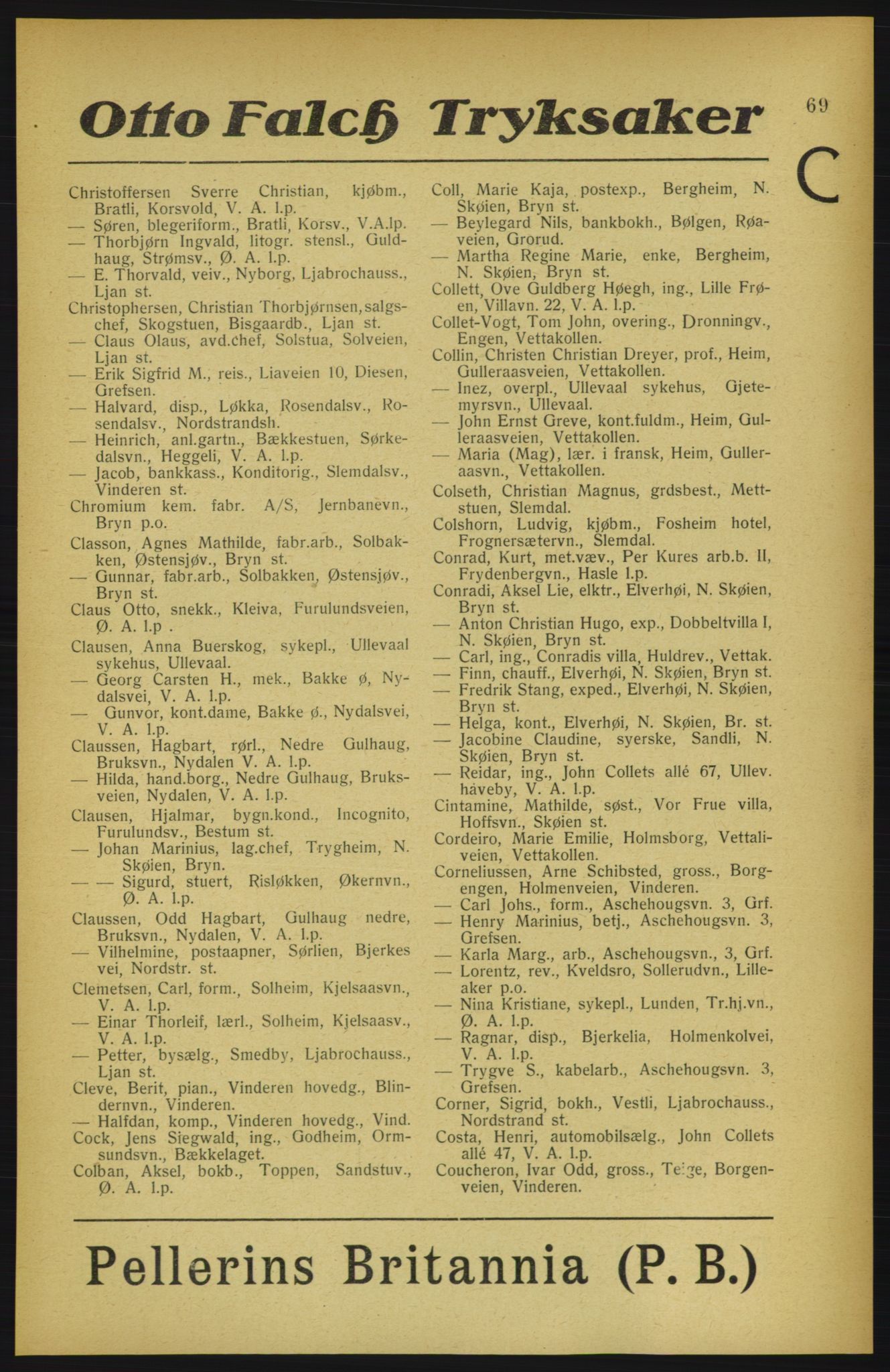 Aker adressebok/adressekalender, PUBL/001/A/002: Akers adressekalender, 1922, p. 69