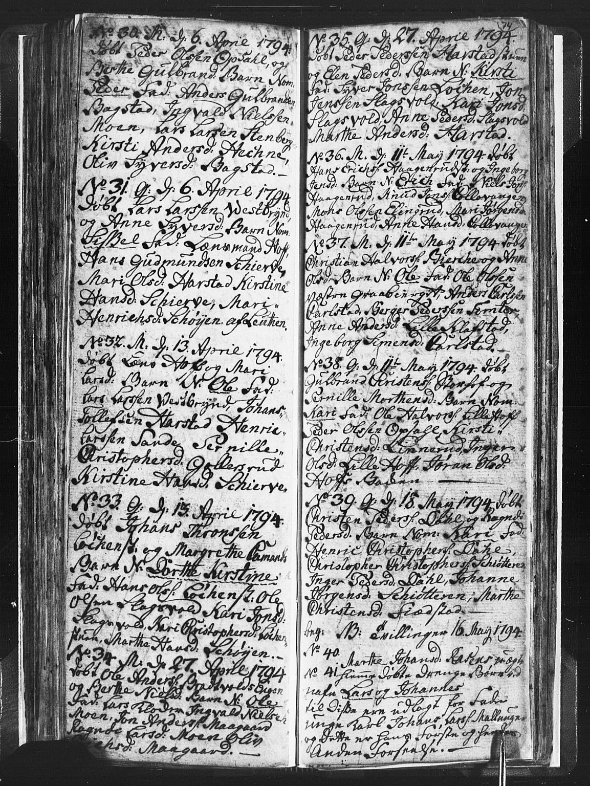 Romedal prestekontor, SAH/PREST-004/L/L0001: Parish register (copy) no. 1, 1785-1794, p. 74