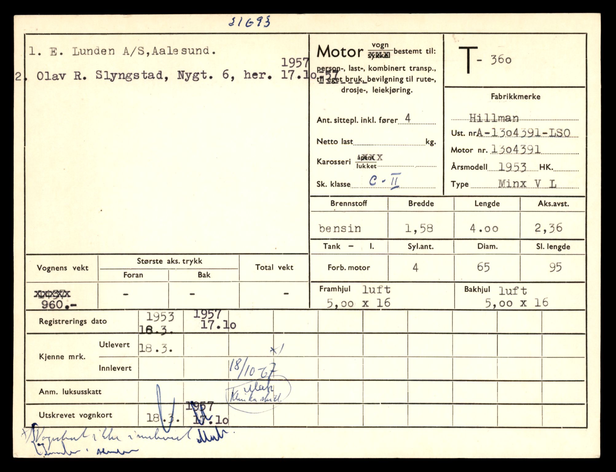 Møre og Romsdal vegkontor - Ålesund trafikkstasjon, SAT/A-4099/F/Fe/L0004: Registreringskort for kjøretøy T 341 - T 442, 1927-1998, p. 587