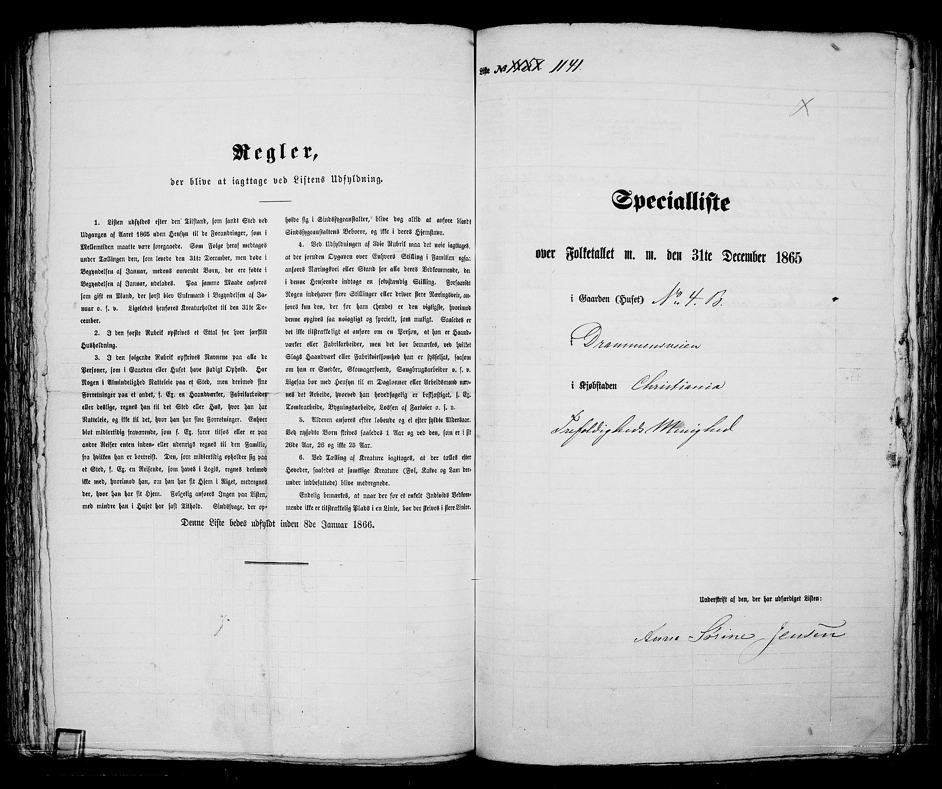 RA, 1865 census for Kristiania, 1865, p. 2567