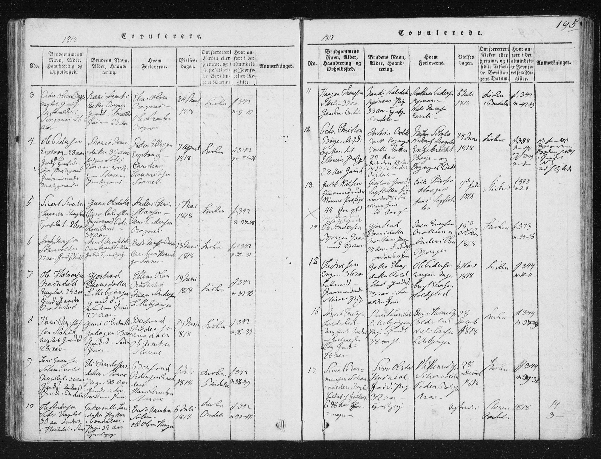 Ministerialprotokoller, klokkerbøker og fødselsregistre - Sør-Trøndelag, SAT/A-1456/687/L0996: Parish register (official) no. 687A04, 1816-1842, p. 195