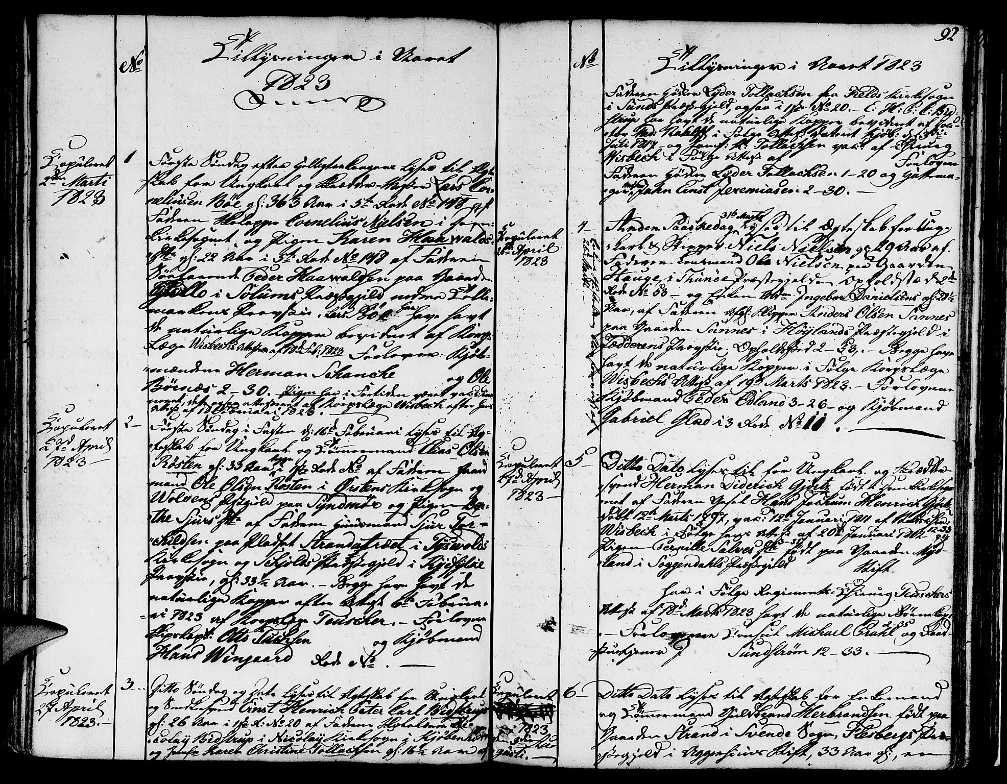 Nykirken Sokneprestembete, SAB/A-77101/H/Hab: Parish register (copy) no. A 2, 1782-1847, p. 92