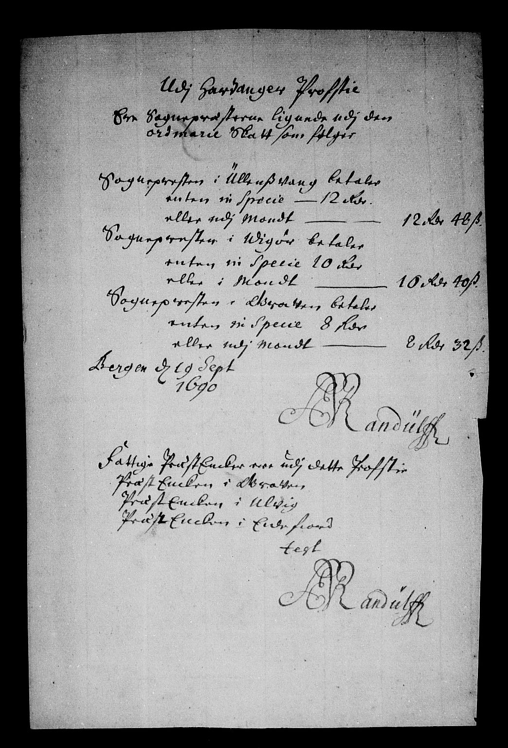 Rentekammeret inntil 1814, Reviderte regnskaper, Stiftamtstueregnskaper, Bergen stiftamt, RA/EA-6043/R/Rc/L0092: Bergen stiftamt, 1689-1690