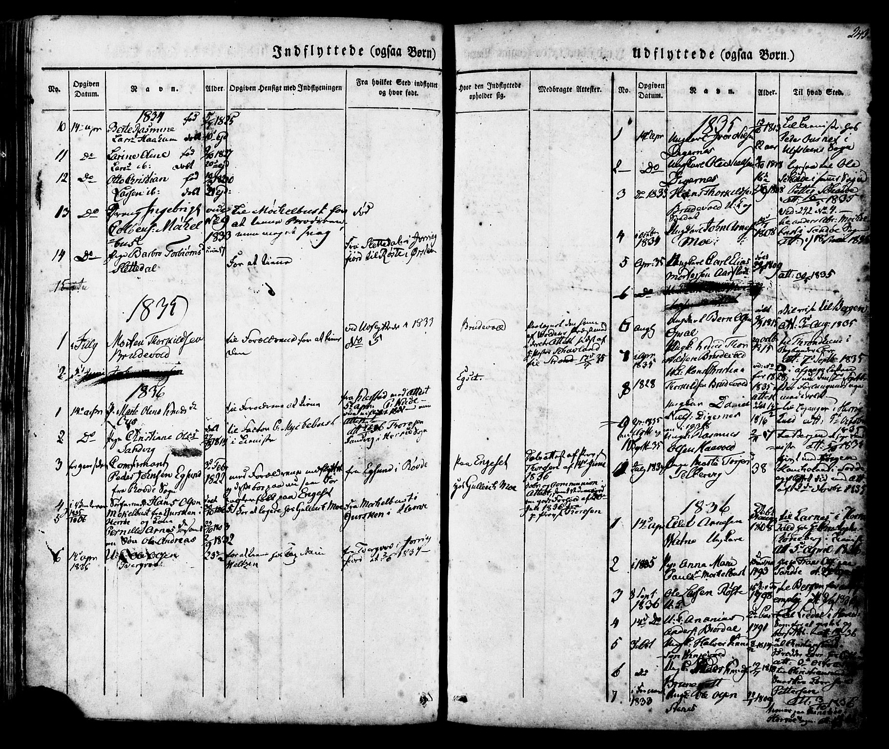 Ministerialprotokoller, klokkerbøker og fødselsregistre - Møre og Romsdal, AV/SAT-A-1454/513/L0174: Parish register (official) no. 513A01, 1831-1855, p. 243