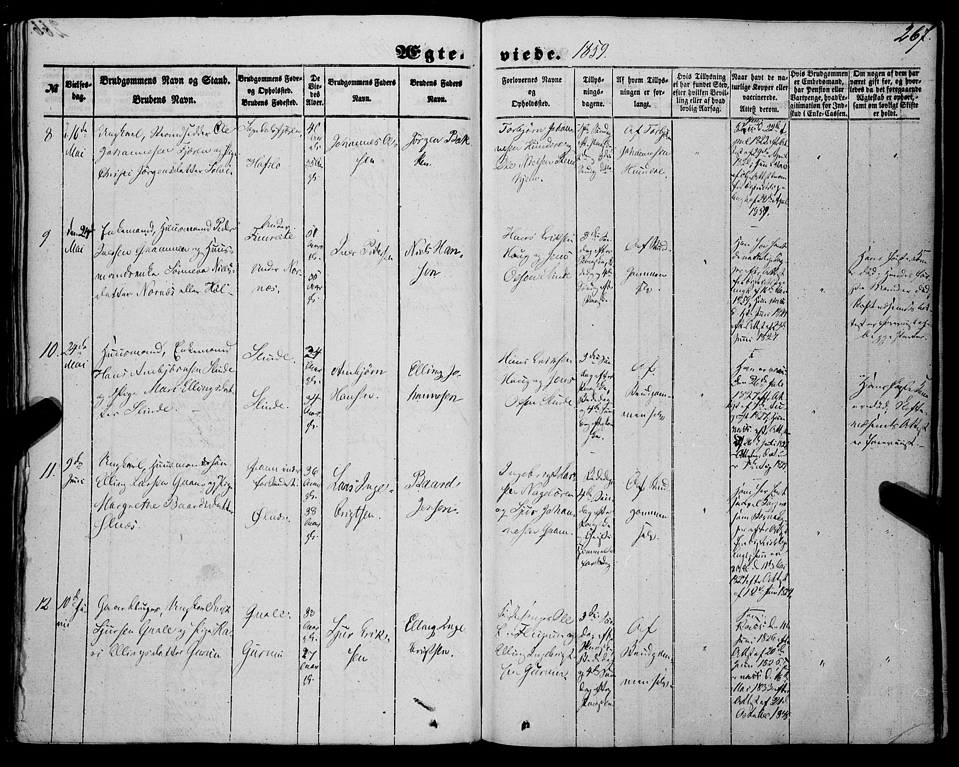 Sogndal sokneprestembete, AV/SAB-A-81301/H/Haa/Haaa/L0012II: Parish register (official) no. A 12II, 1847-1877, p. 267