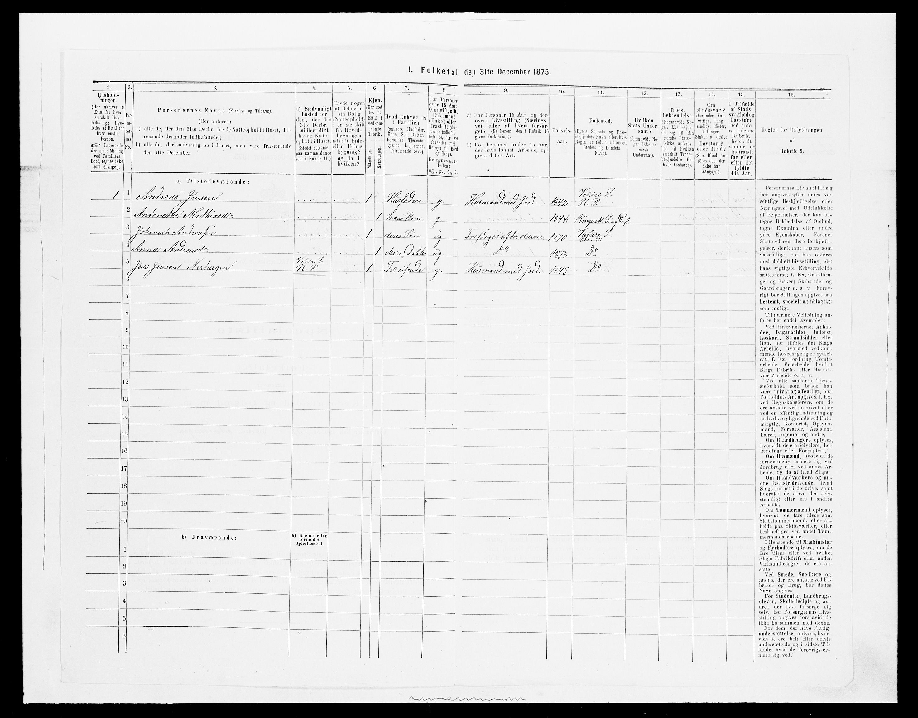 SAH, 1875 census for 0412P Ringsaker, 1875, p. 1633