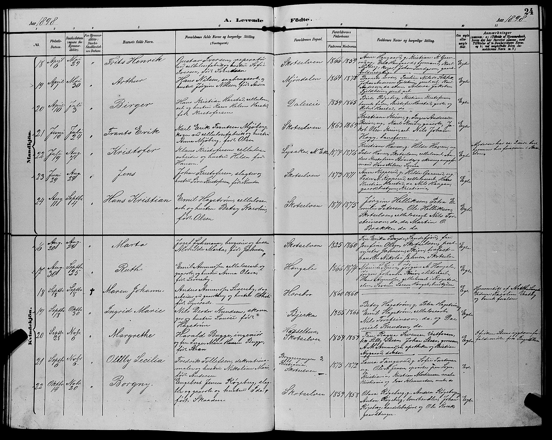 Eiker kirkebøker, AV/SAKO-A-4/G/Gb/L0004: Parish register (copy) no. II 4, 1894-1900, p. 24